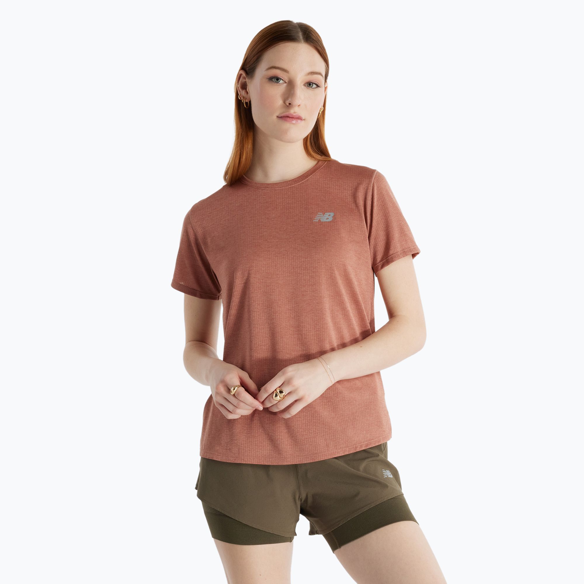 Koszulka damska New Balance Athletics sparrow heather 