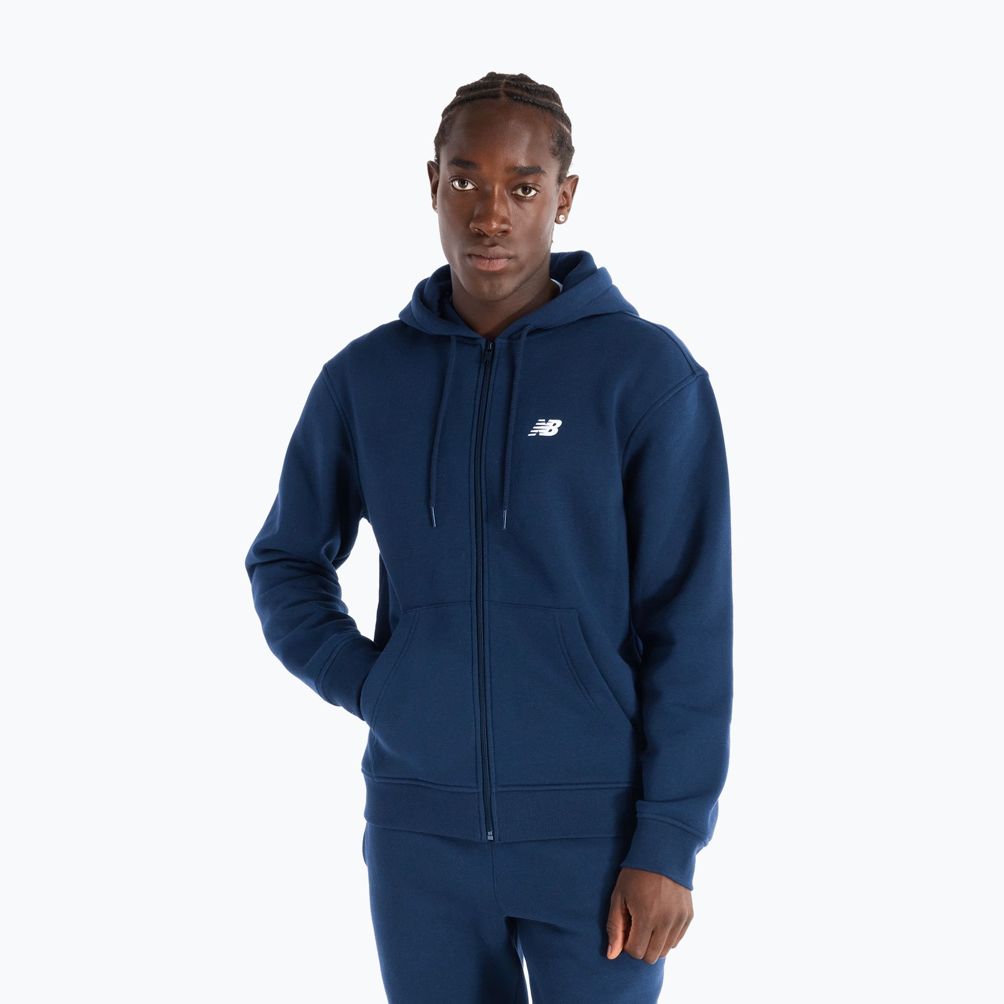 Bluza męska New Balance Core Brushed Full Zip navy 
