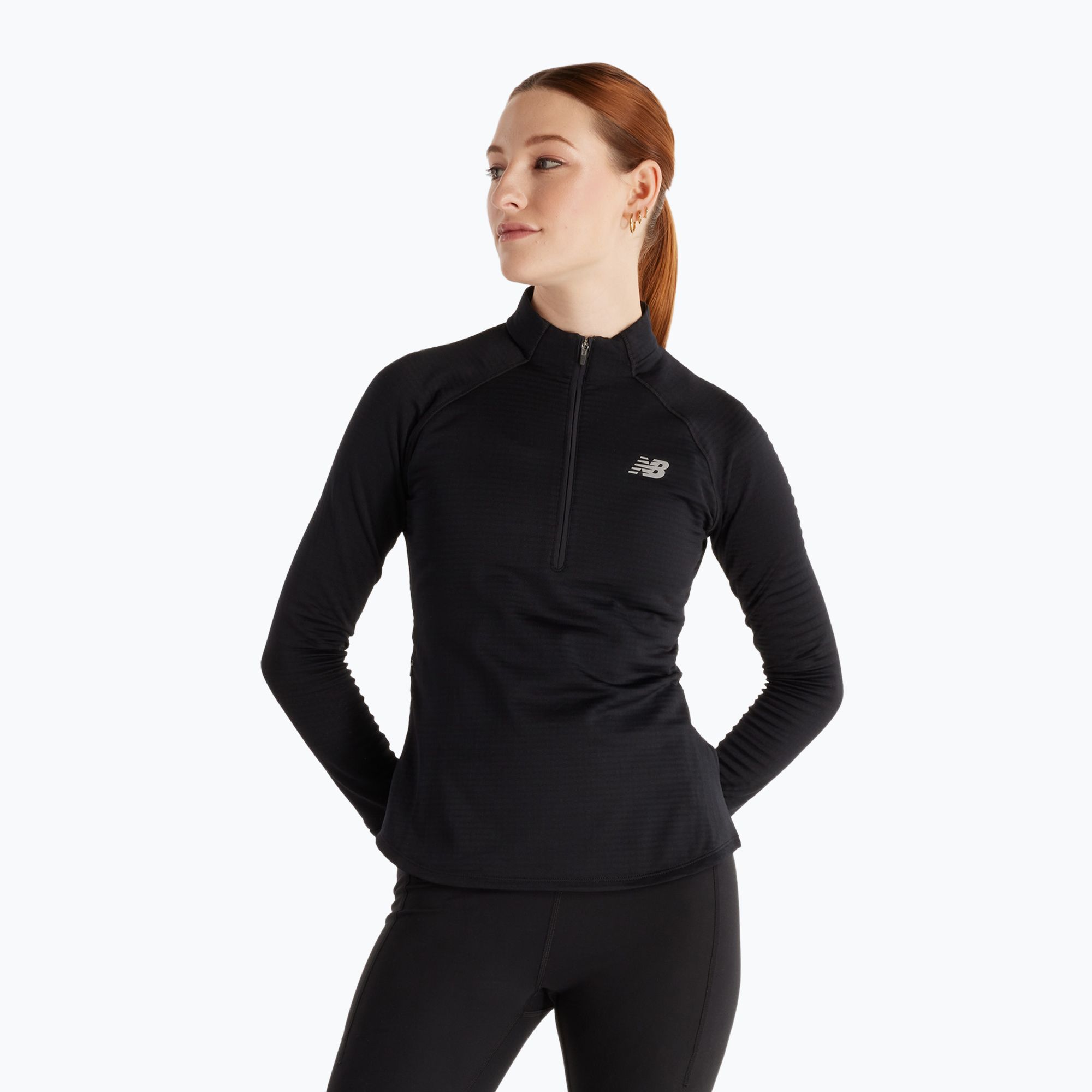 Longsleeve do biegania damski New Balance Athletics Heat Grid 1/2 Zip black 