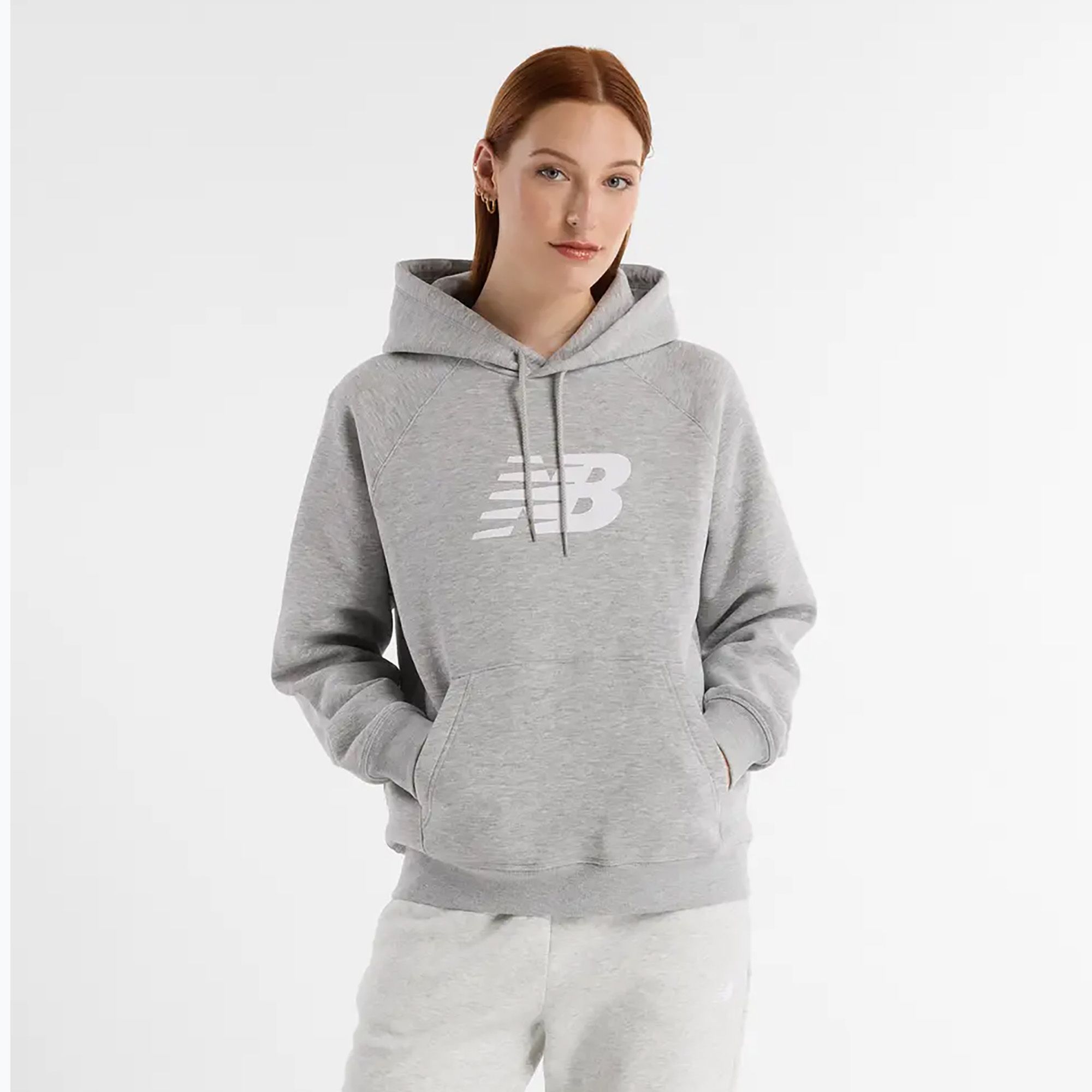 Bluza damska New Balance Fleece Hoodie athletic grey 