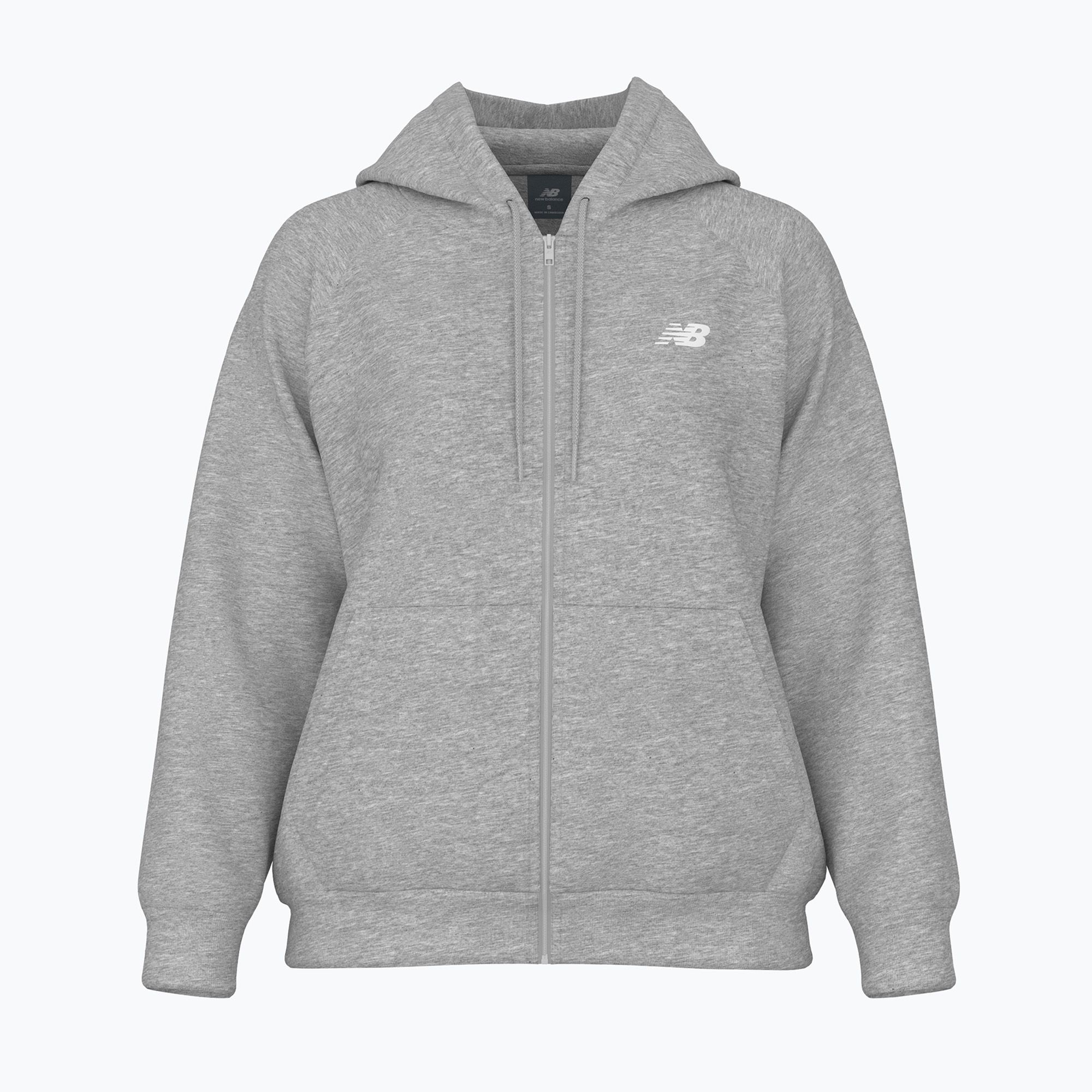 Bluza damska New Balance Fleece Logo Full Zip athletic grey 