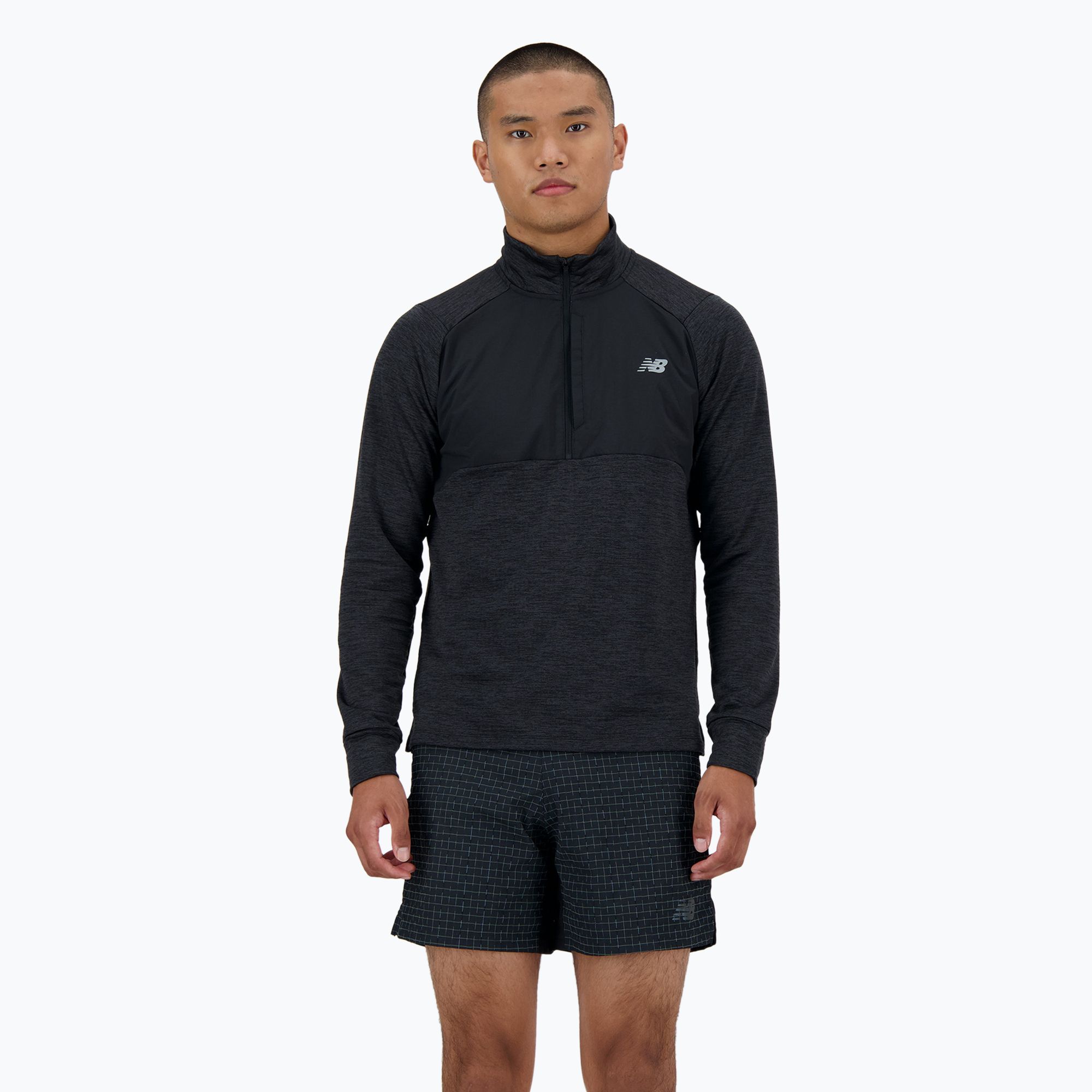 Longsleeve do biegania męski New Balance Athletics Heat Grid 1/2 Zip black 