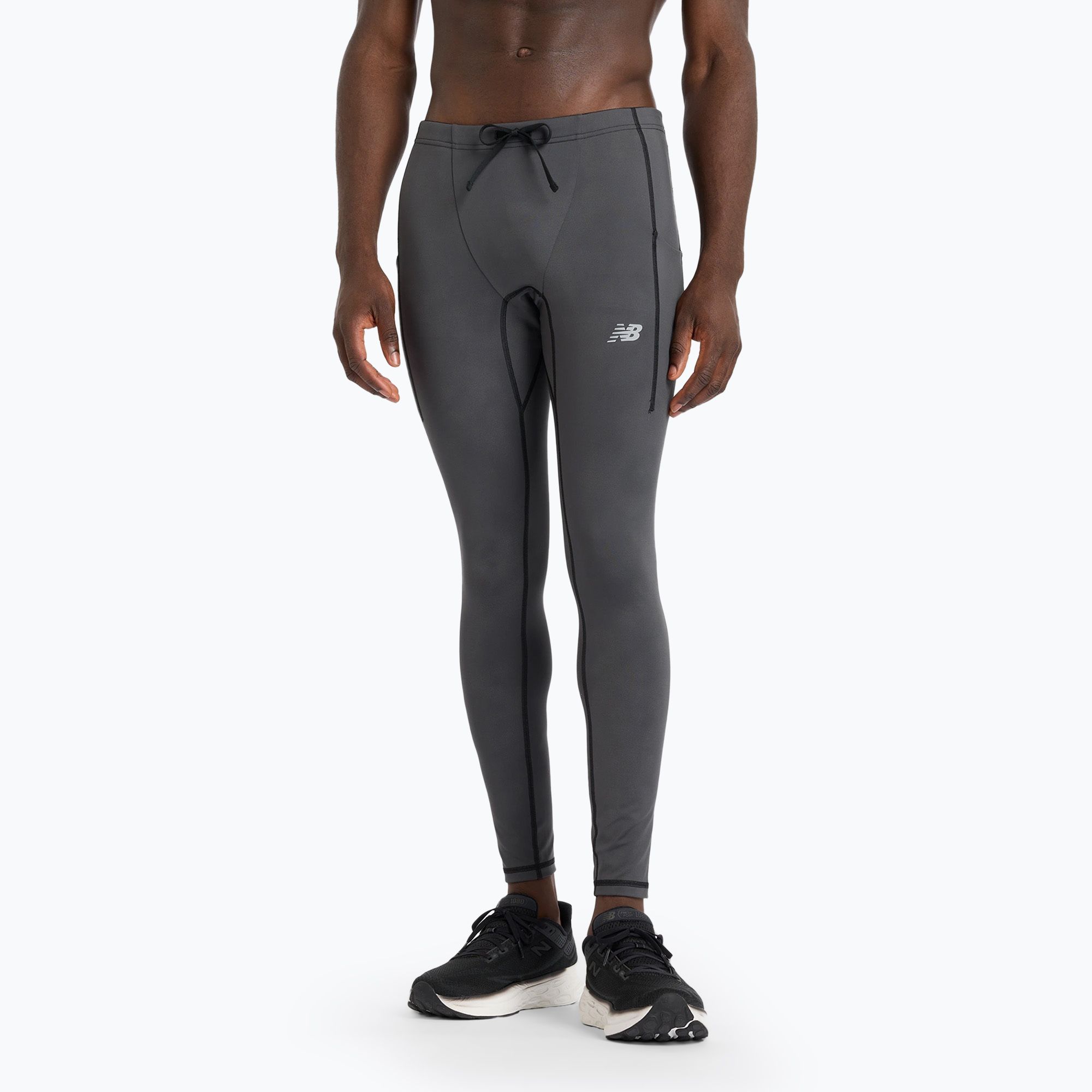 Legginsy do bieganie męskie New Balance Athletics Reflective Heat black/multi 