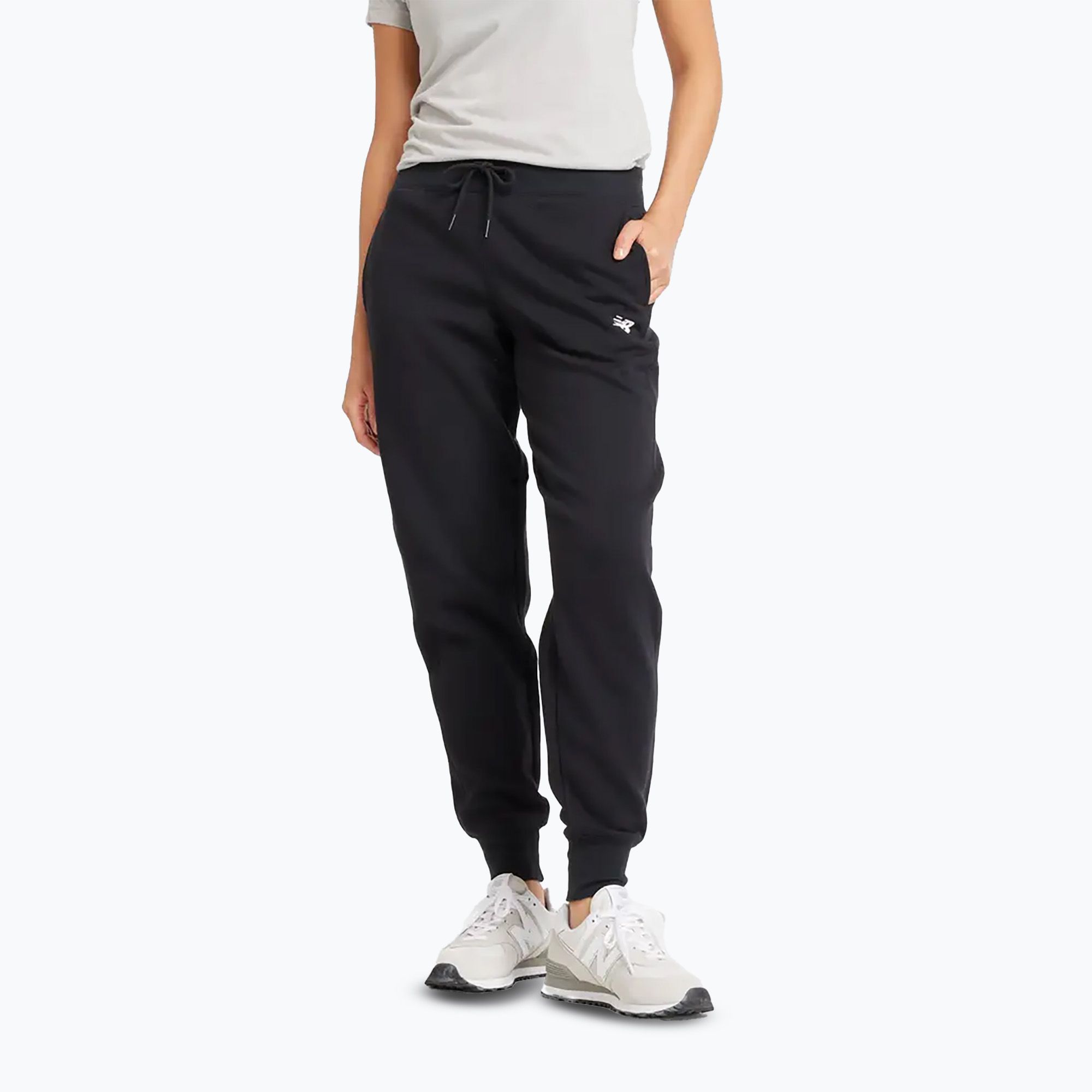 BLACK BEIGE MELANGE FLEECE JOGGER - BLACK