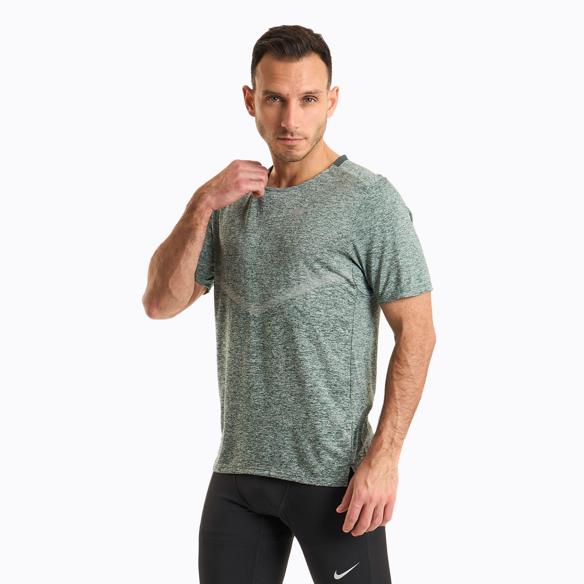 Koszulka do biegania męska Nike Dri-Fit Rise 365 vintage green/heather 