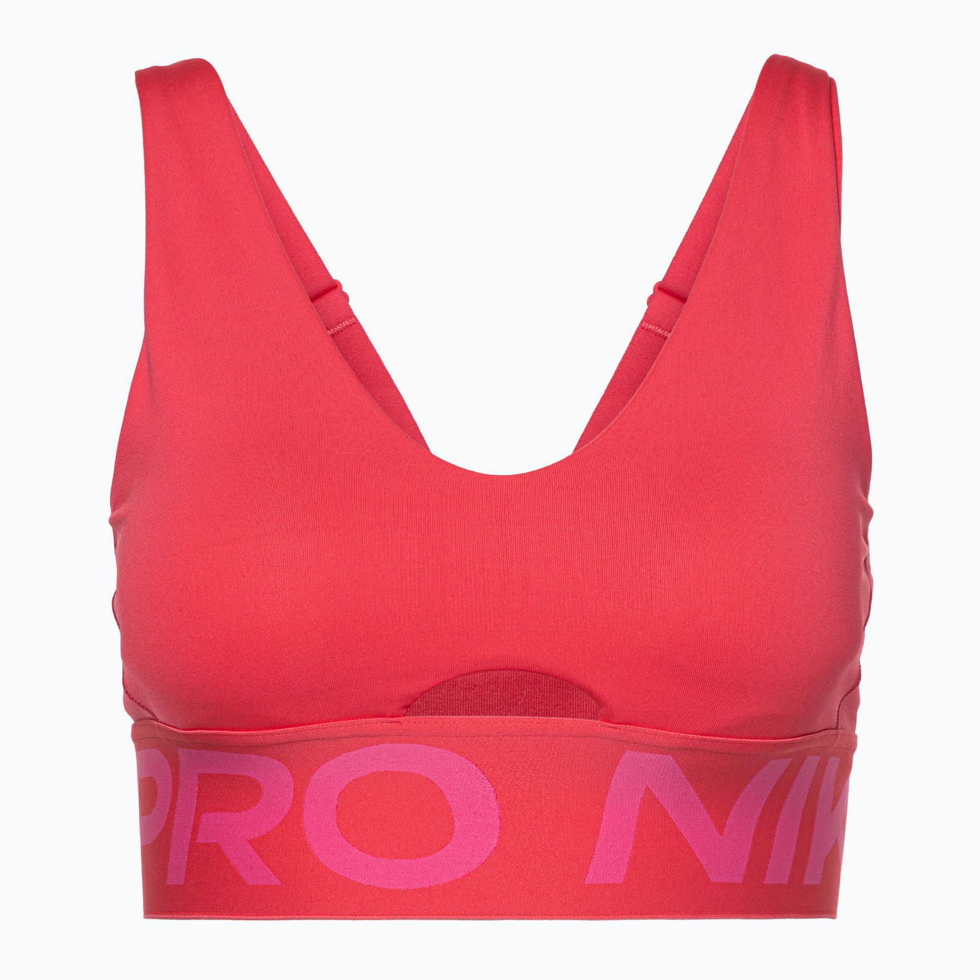Biustonosz treningowy Nike Pro Indy Plunge aster pink/pink sicle/white 