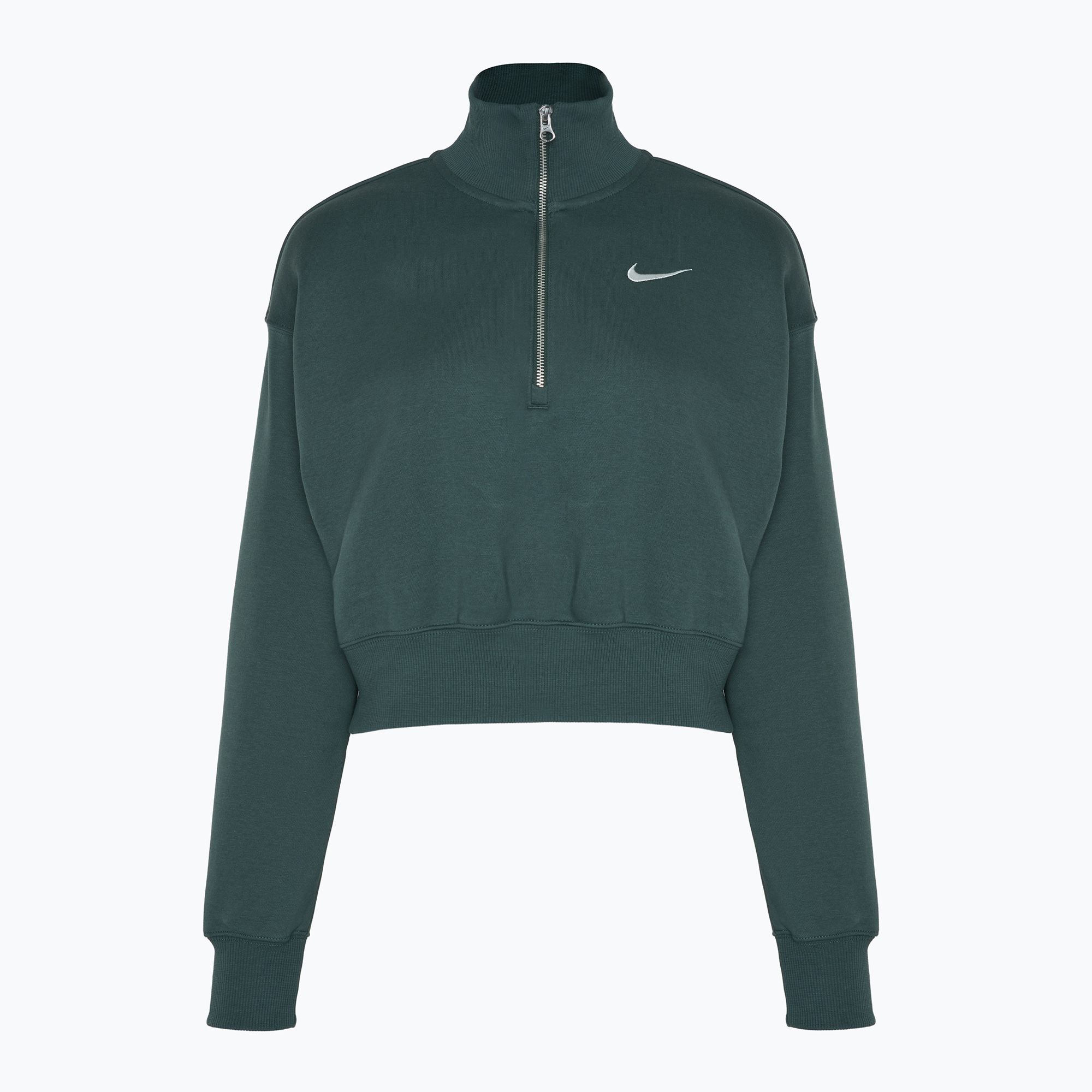 Bluza damska Nike Sportswear Phoenix Fleece 1/2 Zip Cropped vintage green/ sail 