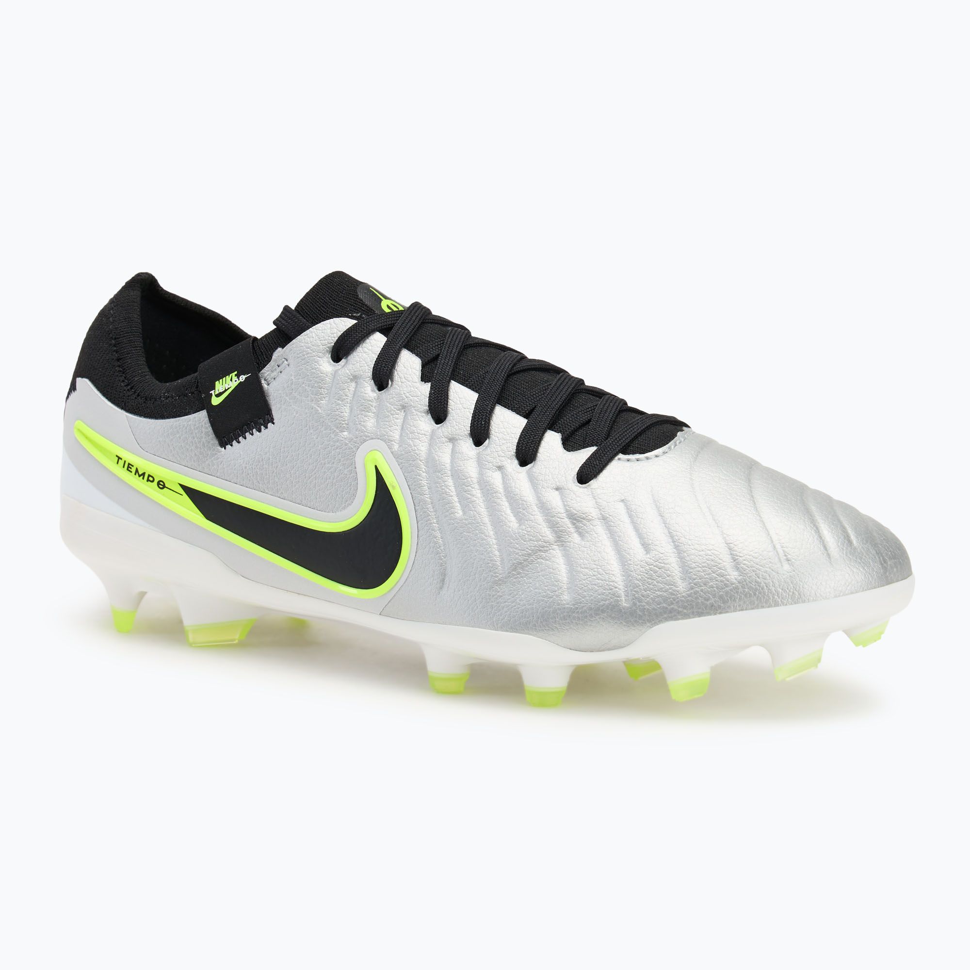 Buty piłkarskie męskie Nike Tiempo Legend 10 Pro FG metallic silver/volt/black 