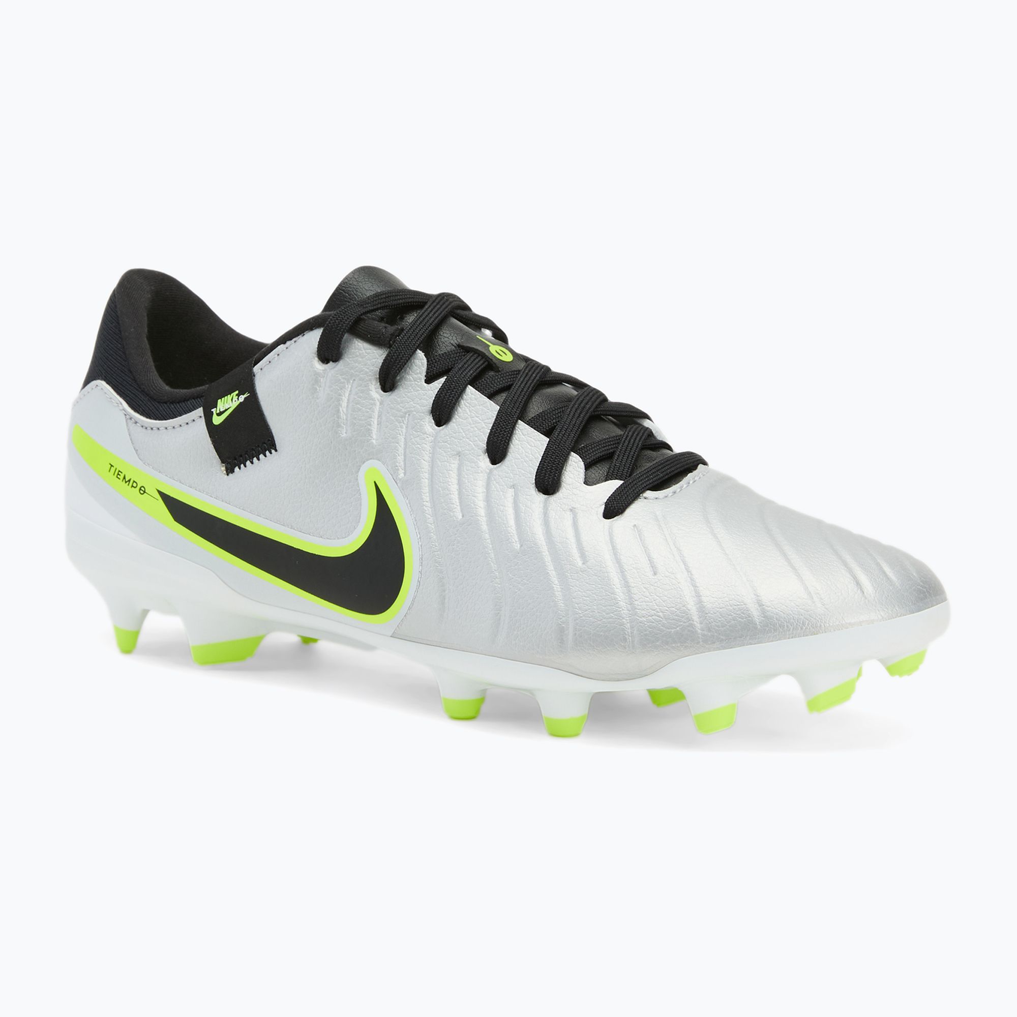 Buty piłkarskie męskie Nike Tiempo Legend 10 Academy FG/MG metallic silver/volt/black 