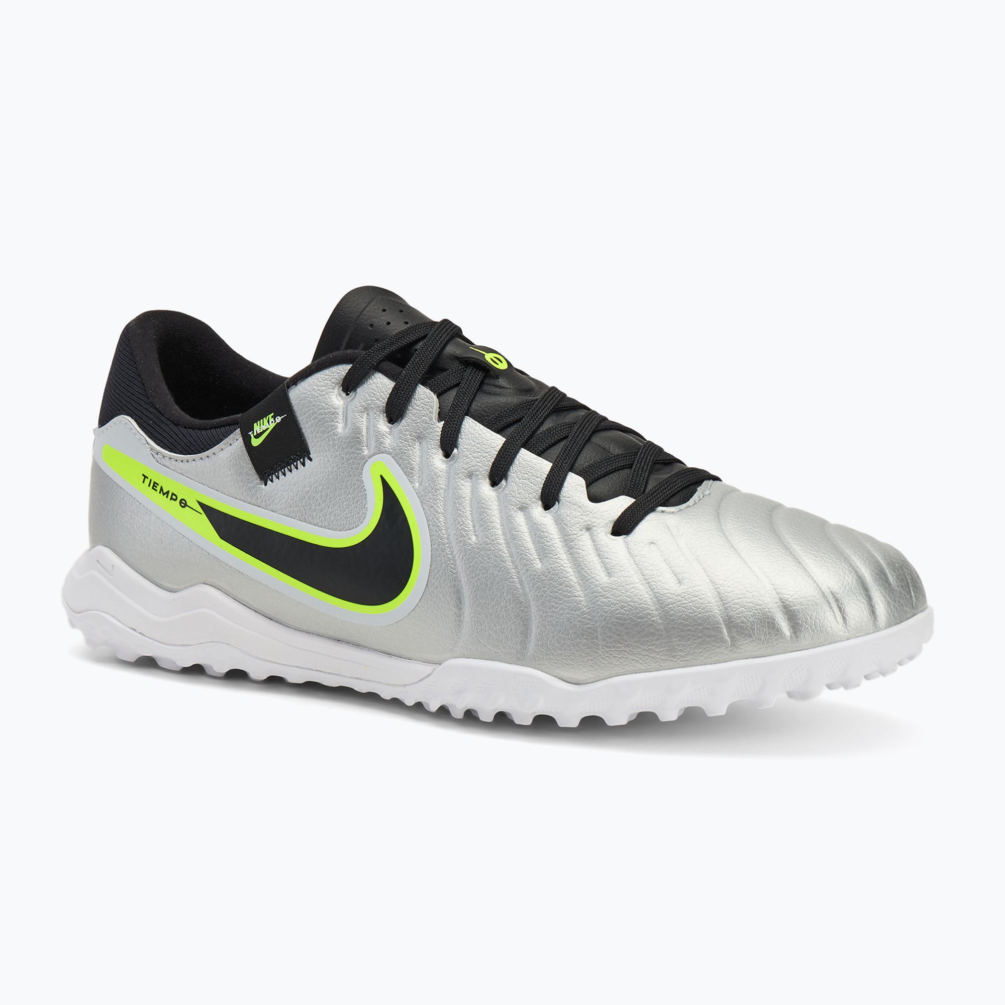 Buty piłkarskie męskie Nike Tiempo Legend 10 Academy TF metallic silver/volt/black 