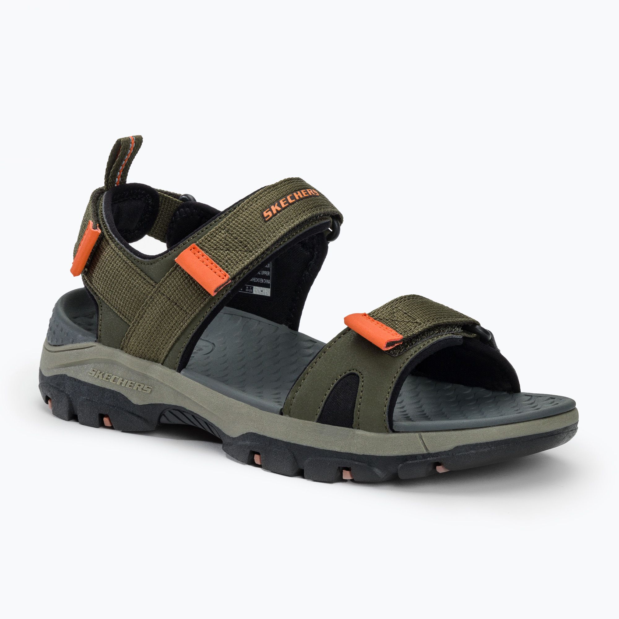 Sandały męskie SKECHERS Tresmen Ryer olive/black/orange 