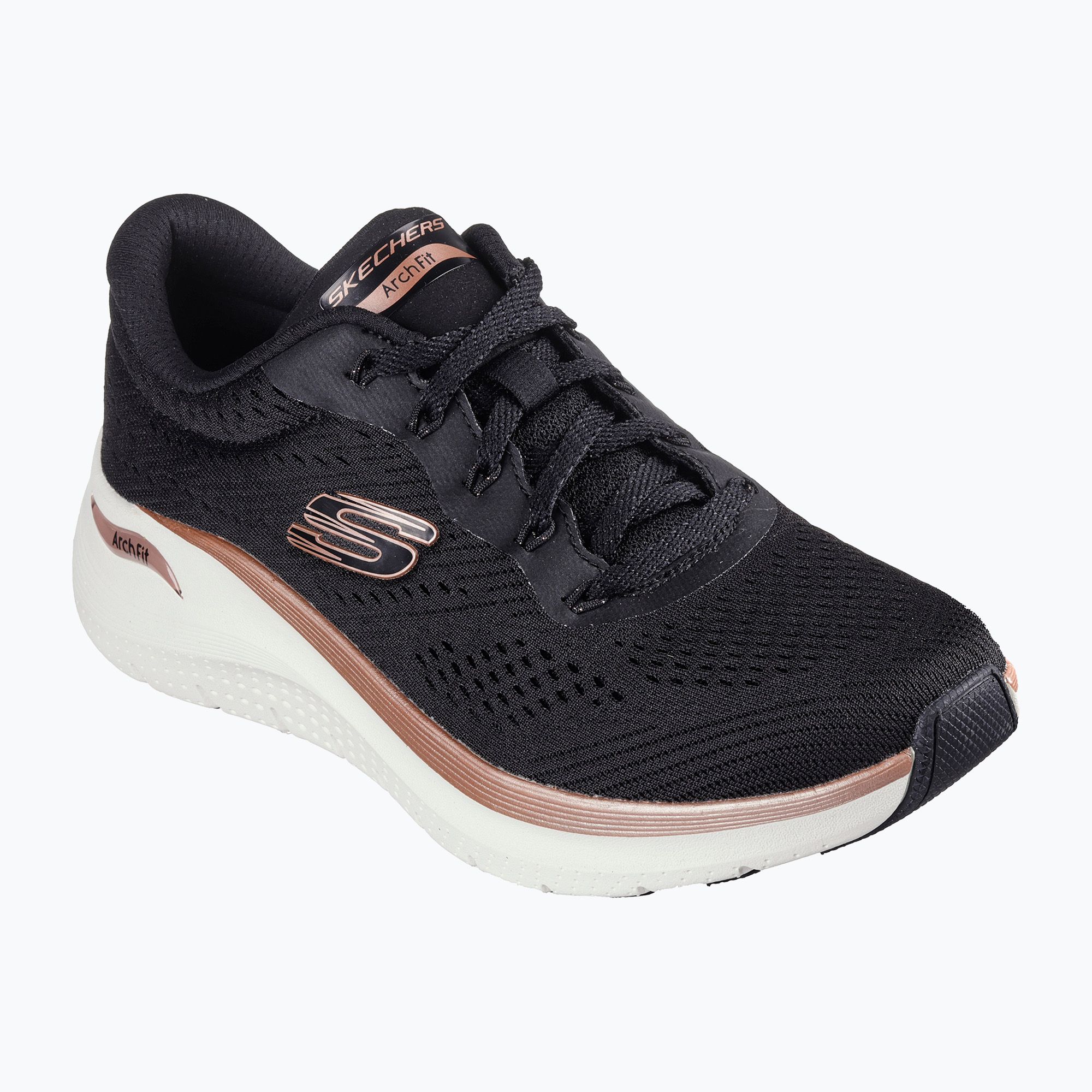 Buty damskie SKECHERS Arch Fit 2.0 Glow The Distance black/rose gold 