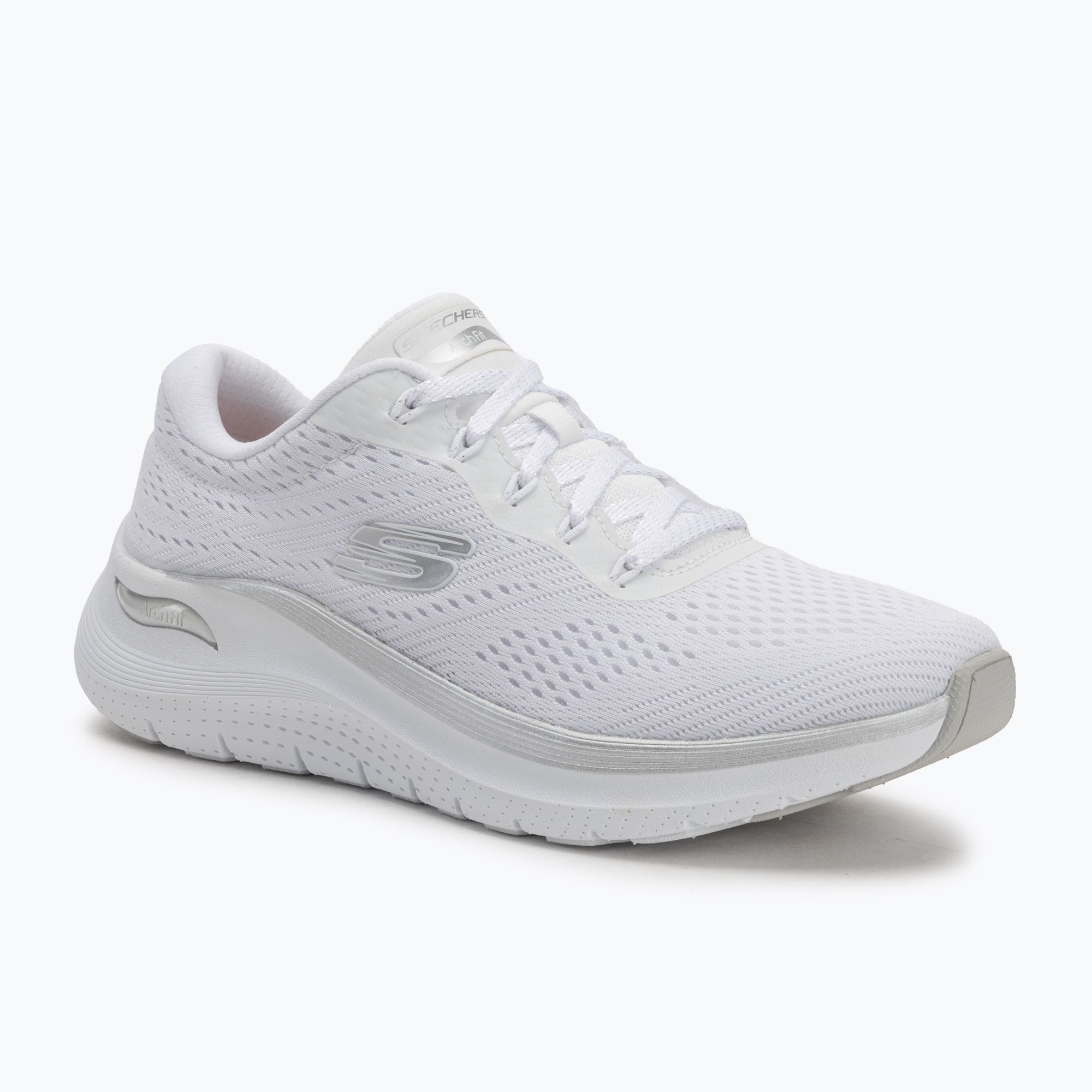 Buty damskie SKECHERS Arch Fit 2.0 Glow The Distance white/silver 