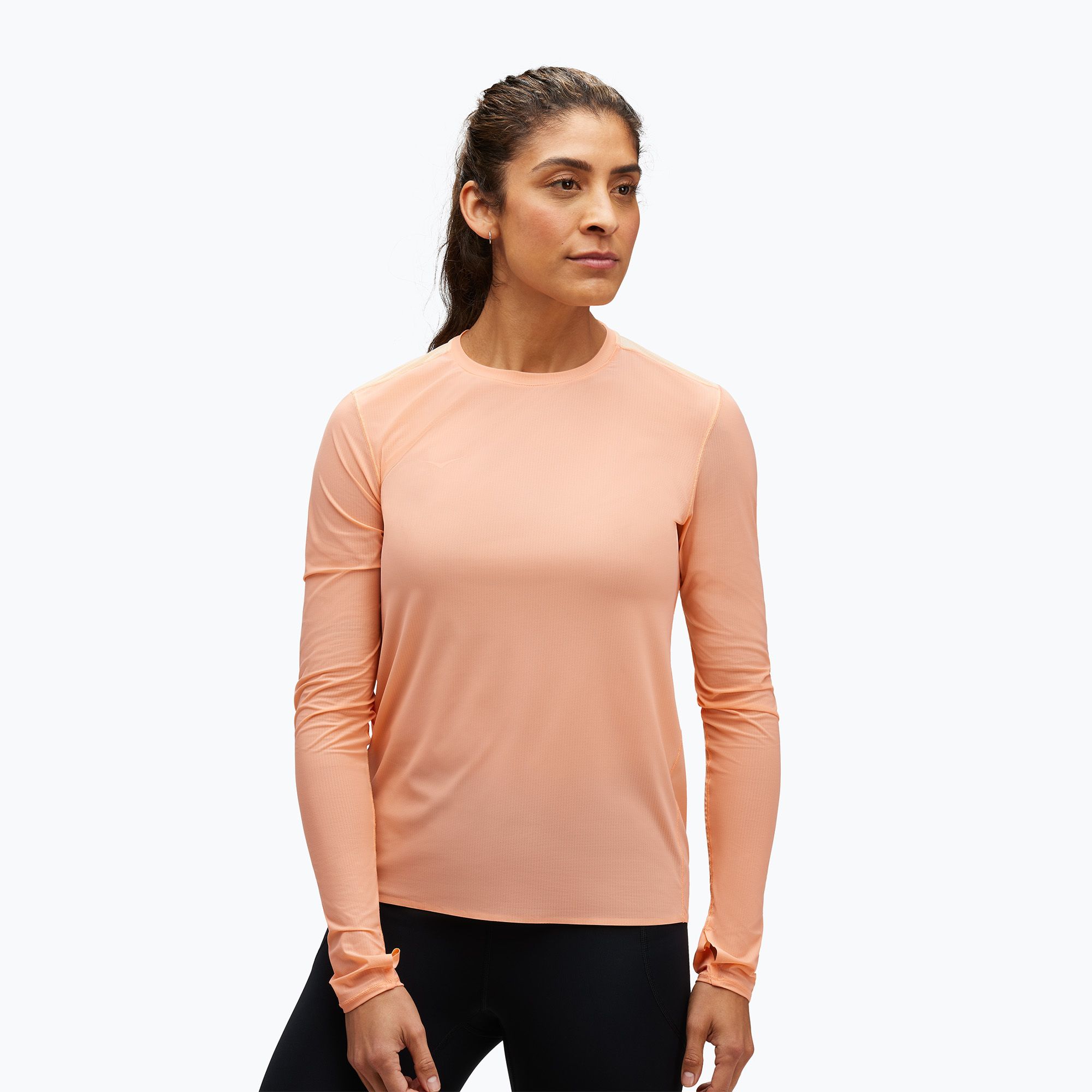 Longsleeve do biegania damski HOKA Airolite Run papaya 
