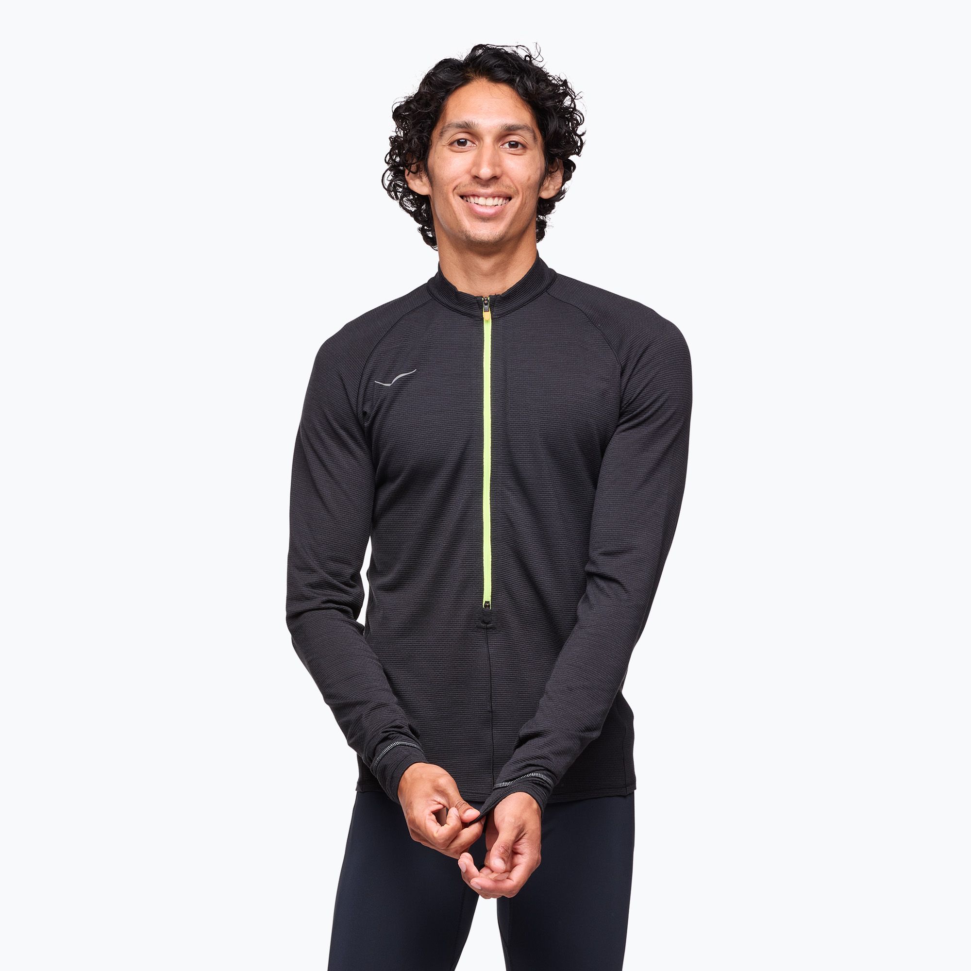Longsleeve do biegania męska HOKA BaseZip LS black 