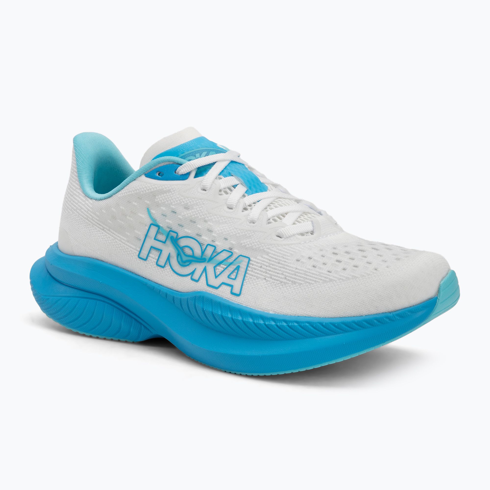 Buty do biegania męskie HOKA Mach 6 white/skyward blue 