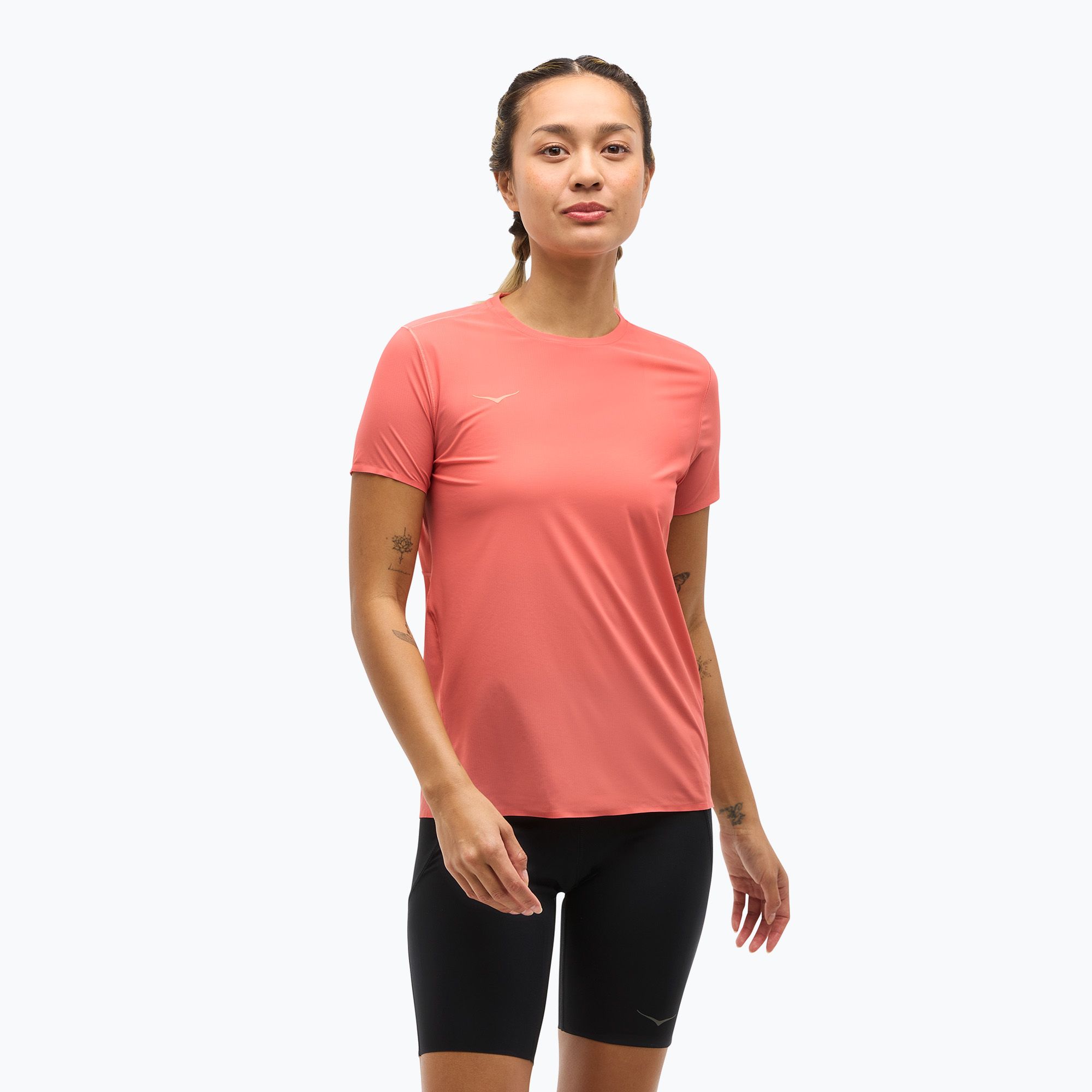 Koszulka do biegania damska HOKA Airolite Run grapefruit 