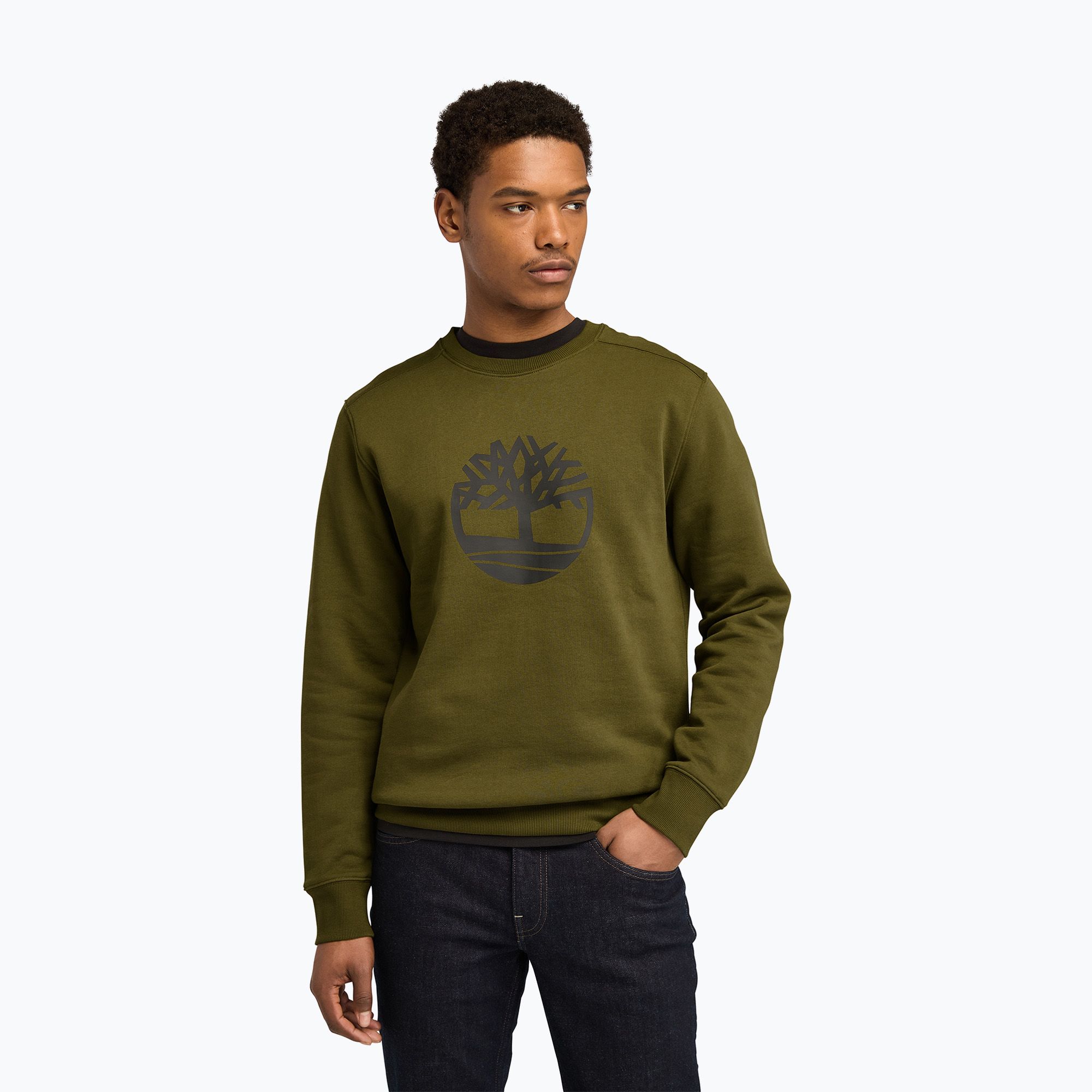 Bluza męska Timberland Tree Logo Crew Neck dark olive 