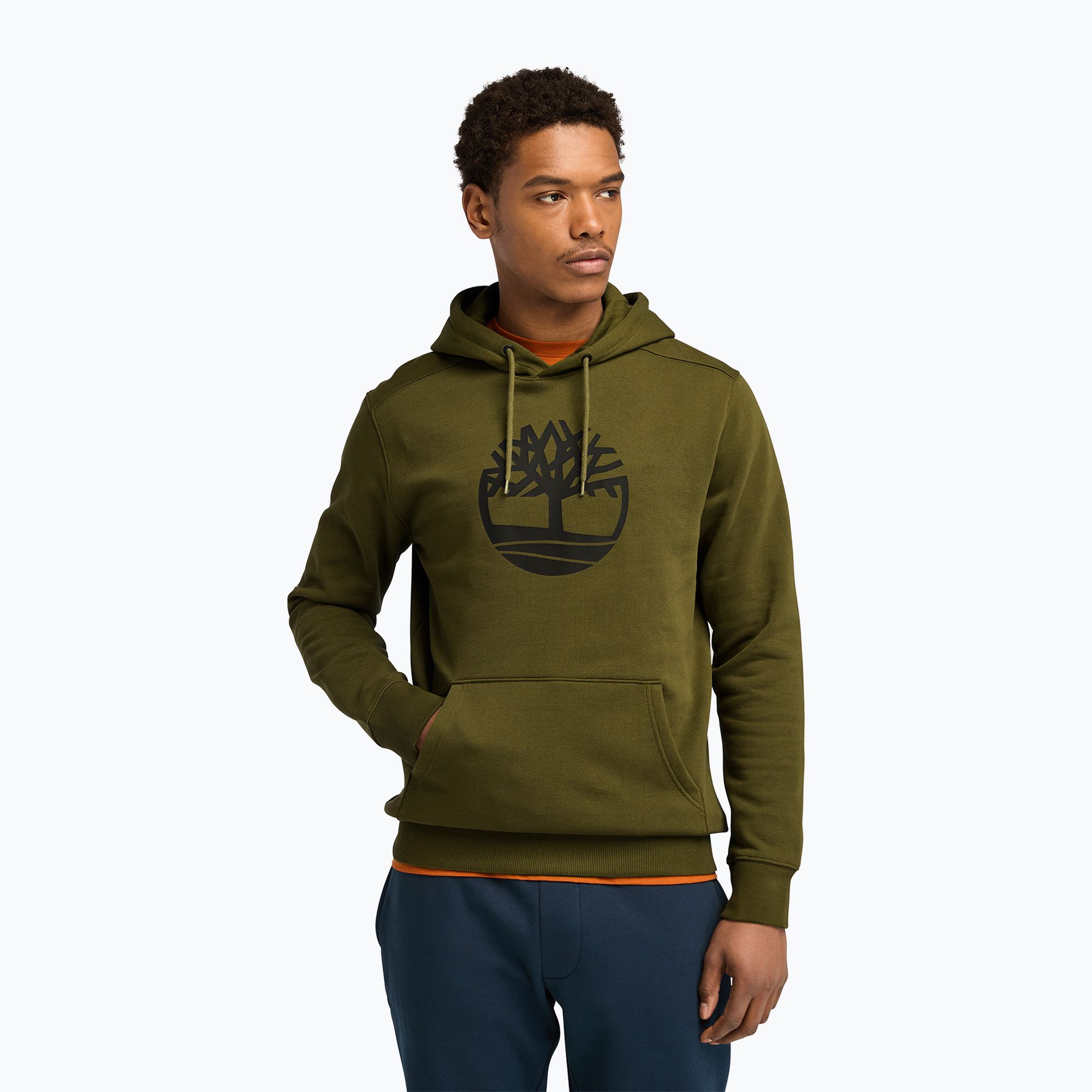 Bluza męska Timberland Tree Logo Hoodie dark olive 