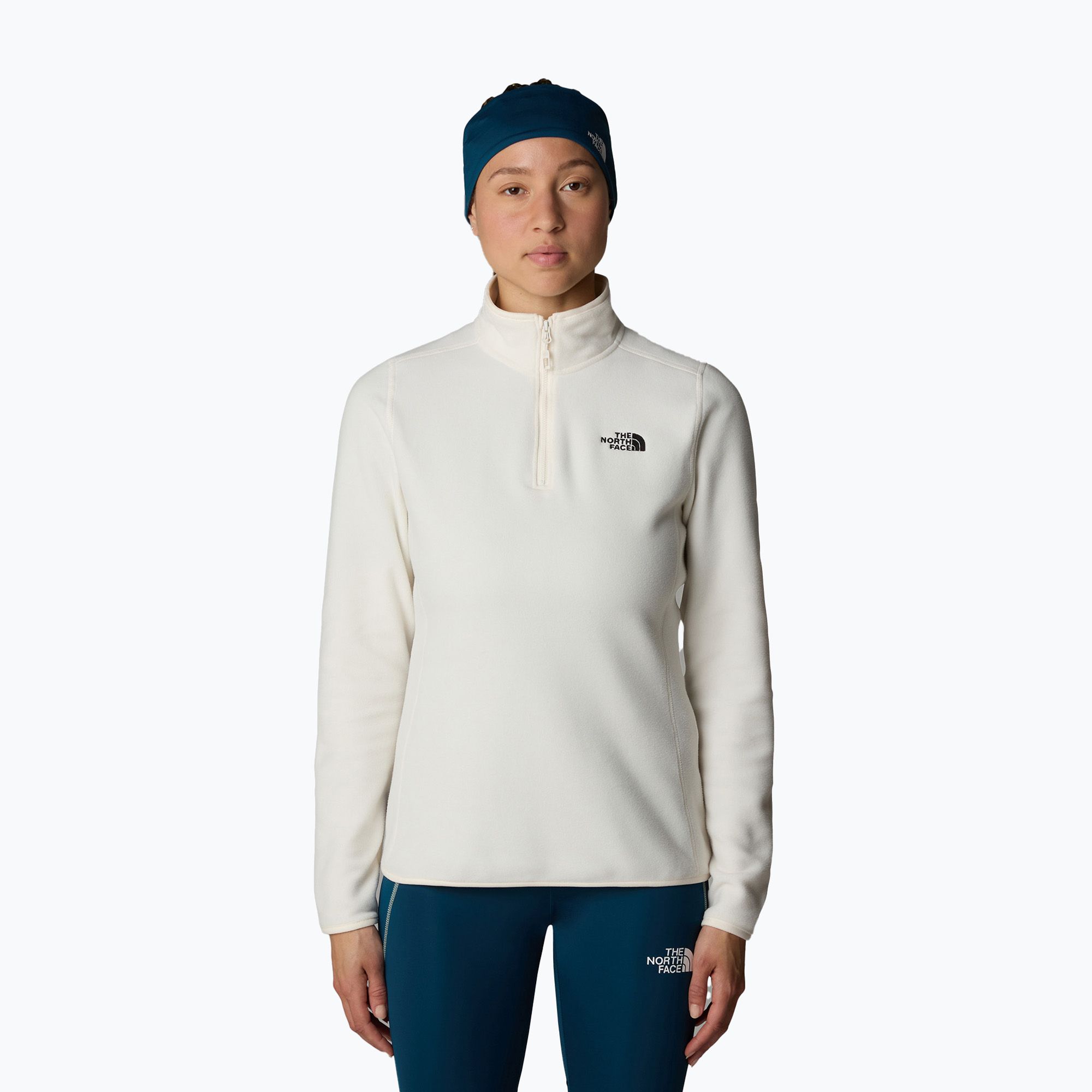 Bluza damska The North Face 100 Glacier 1/4 Zip white dune/npf 