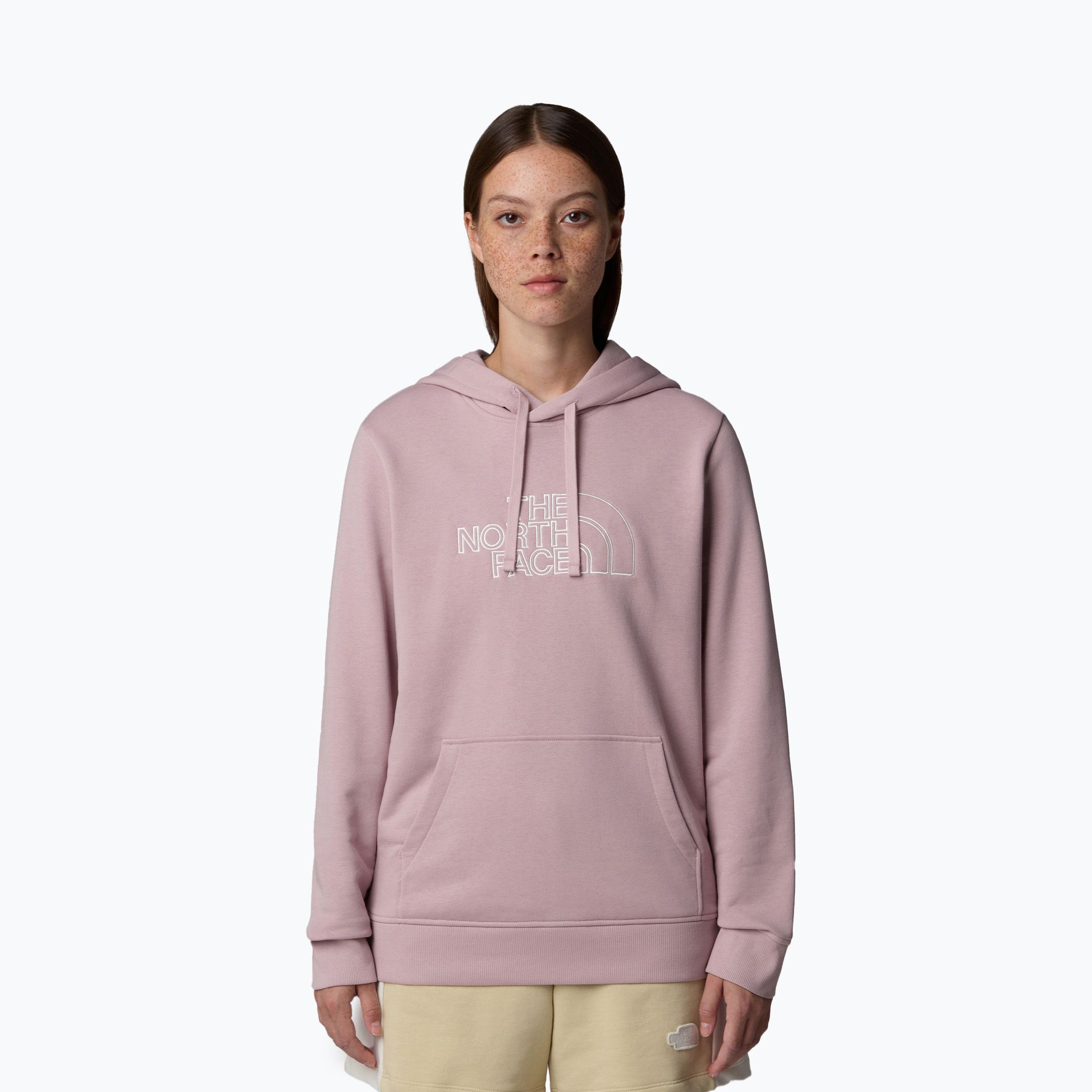 Bluza damska The North Face Drew Peak Light Hoodie metali pink/white dune 