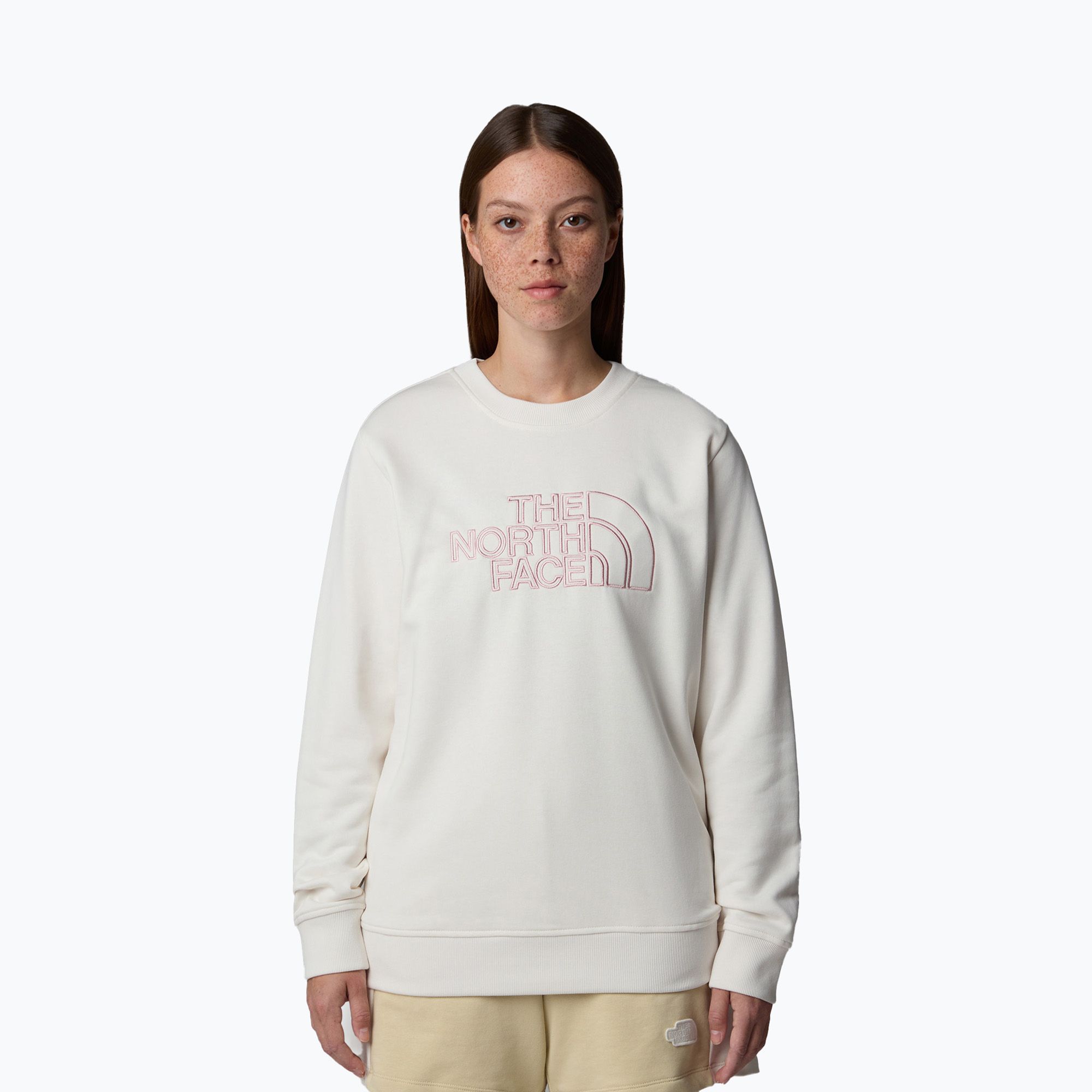Bluza damska The North Face Drew Peak Light Crew white dune/metal pink 