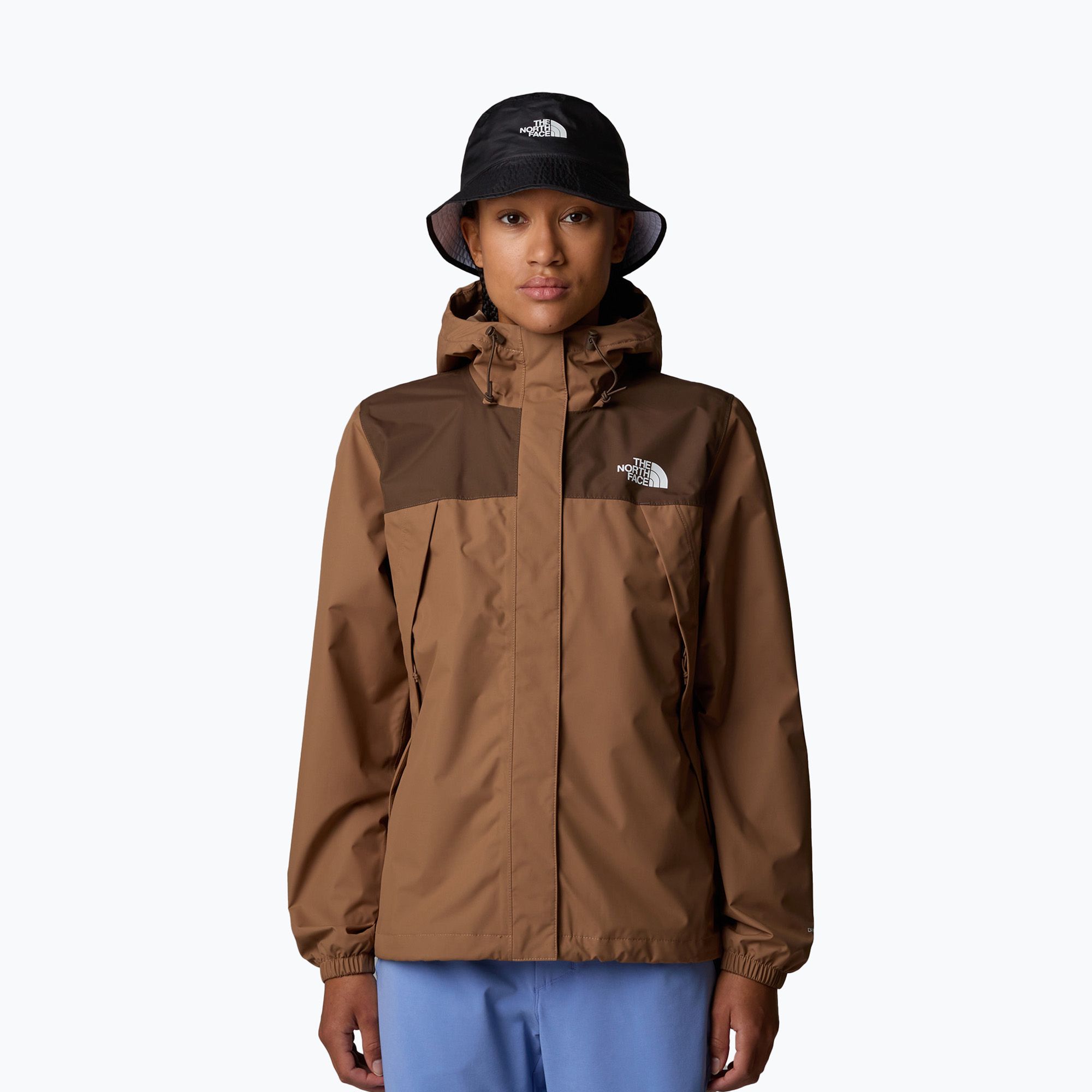 Kurtka przeciwdeszczowa damska The North Face Antora Rain latte/smokey brown 