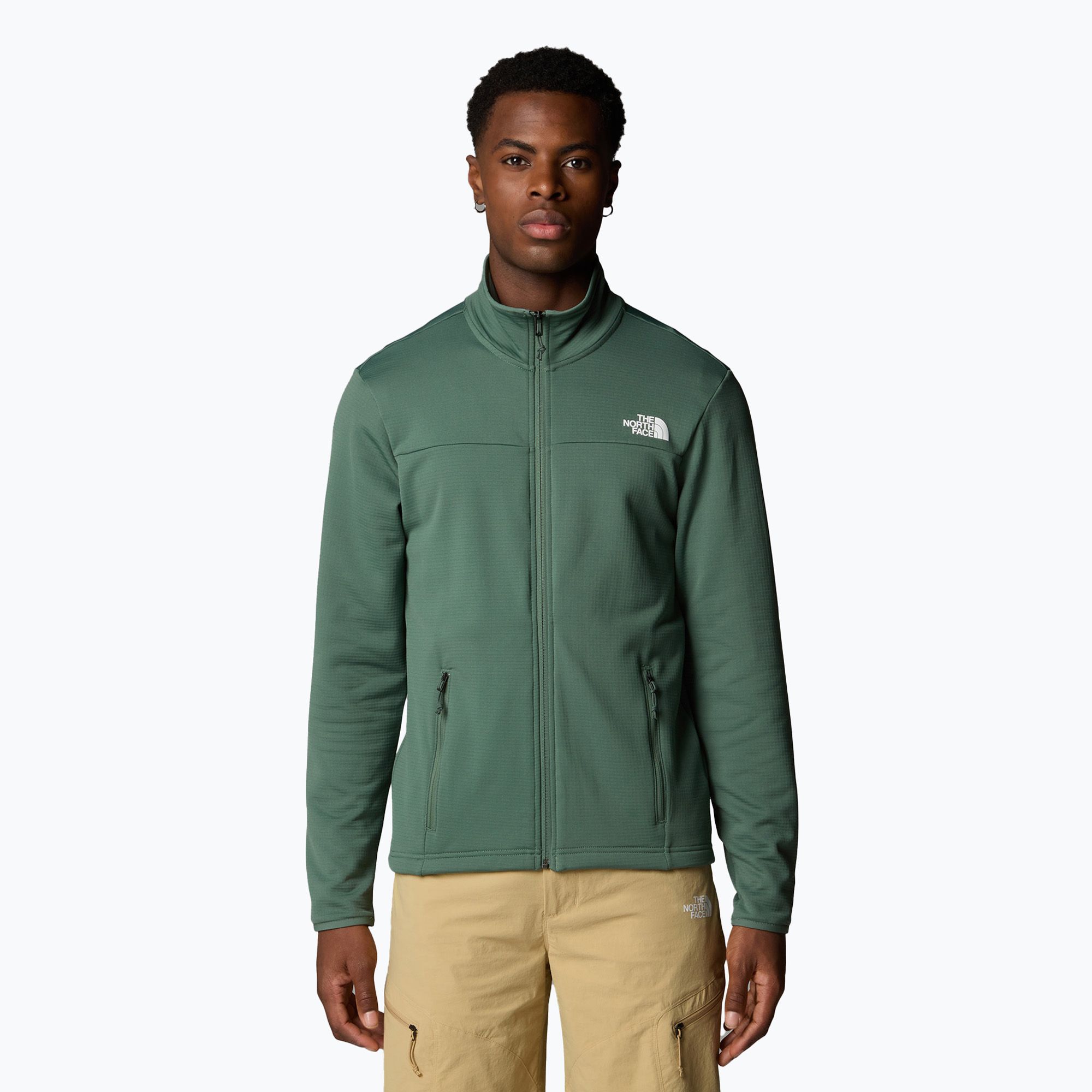 Kurtka przeciwwiatrowa męska The North Face Cedar Trail Grid Fleece Full Zip duck green 