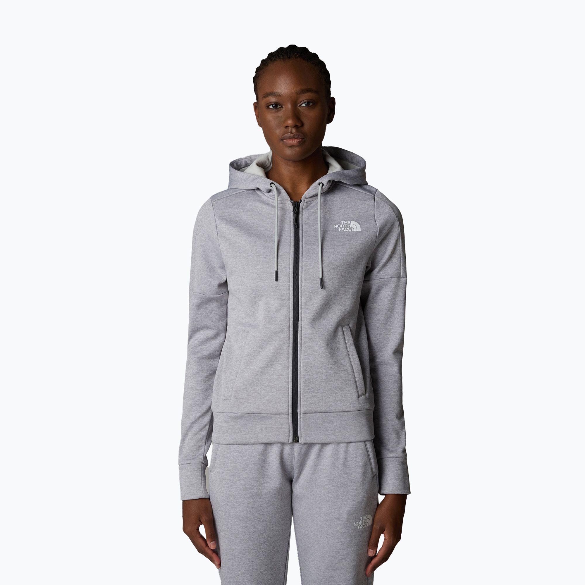 Bluza damska The North Face Reaxion Fleece Full Zip Hoodie tnf light grey heather 