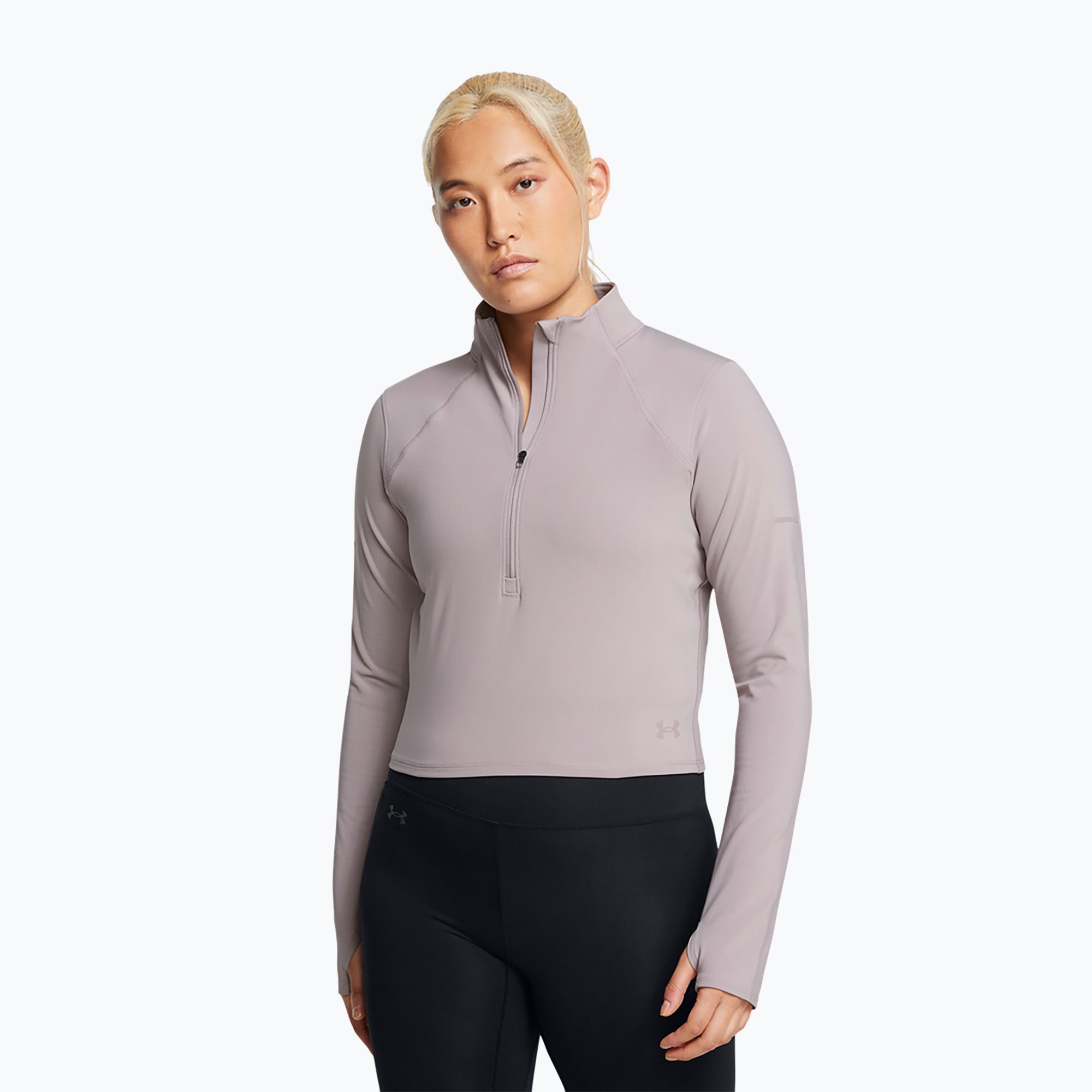 Longsleeve do biegania damski Under Armour Launch Elite Half Zip tetra gray/reflective 