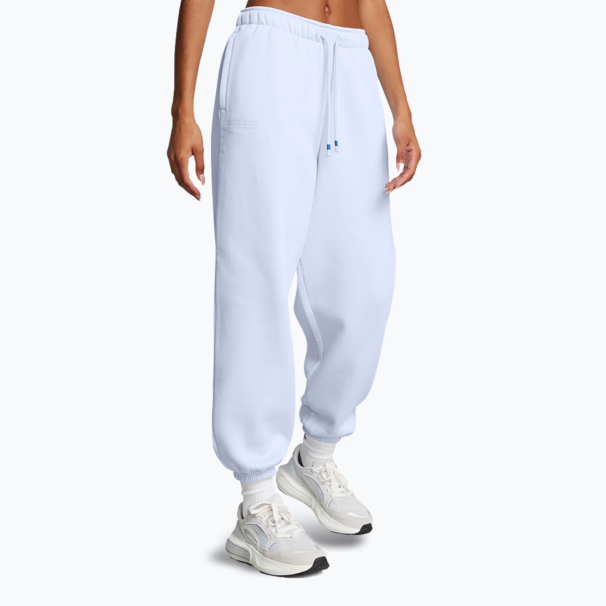 Spodnie damskie Under Armour Icon Fleece Oversized Wordmark nimbus blue/nimbus blue 