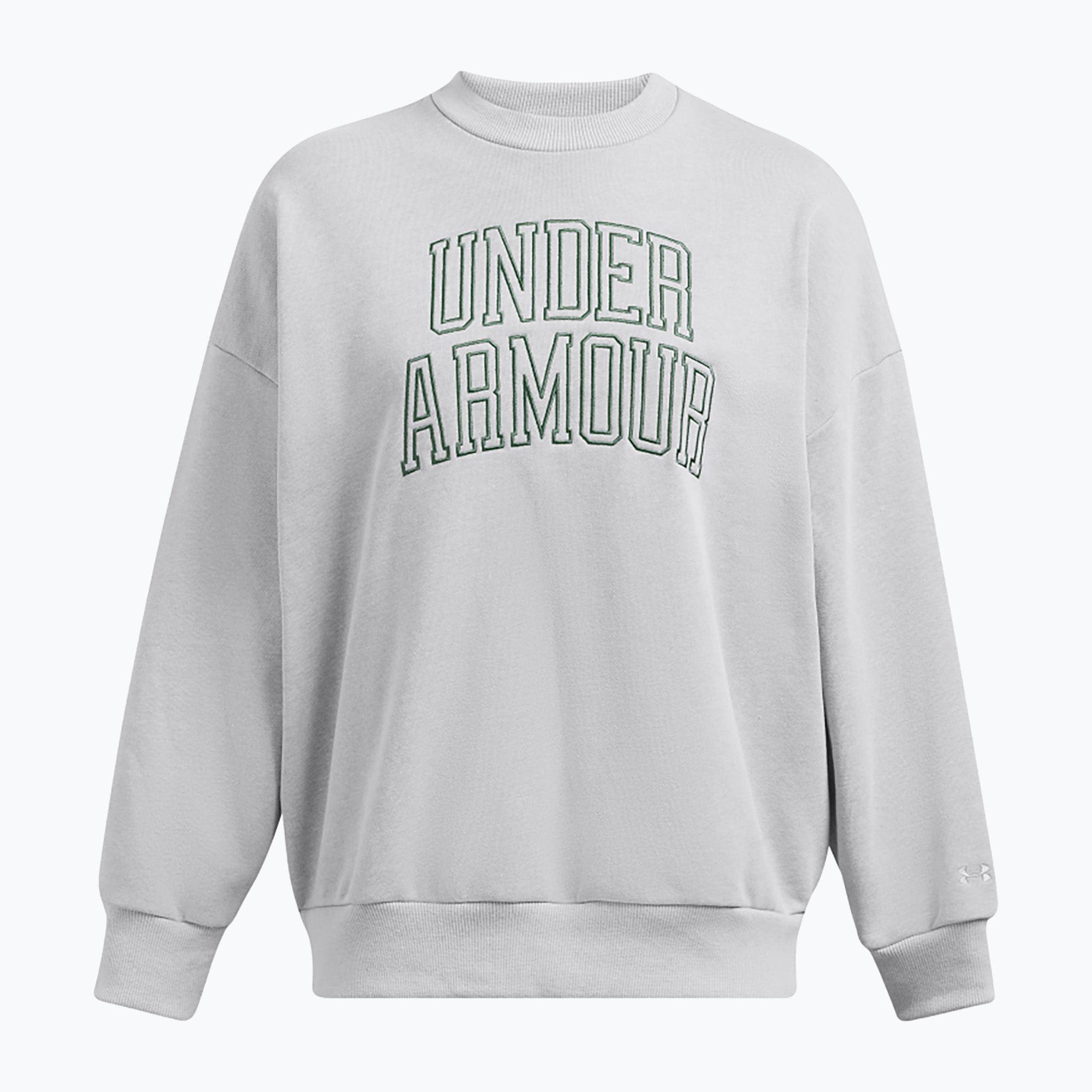 Bluza damska Under Armour Icon Heavyweight Terry Oversized Crew mod gray/forest green 
