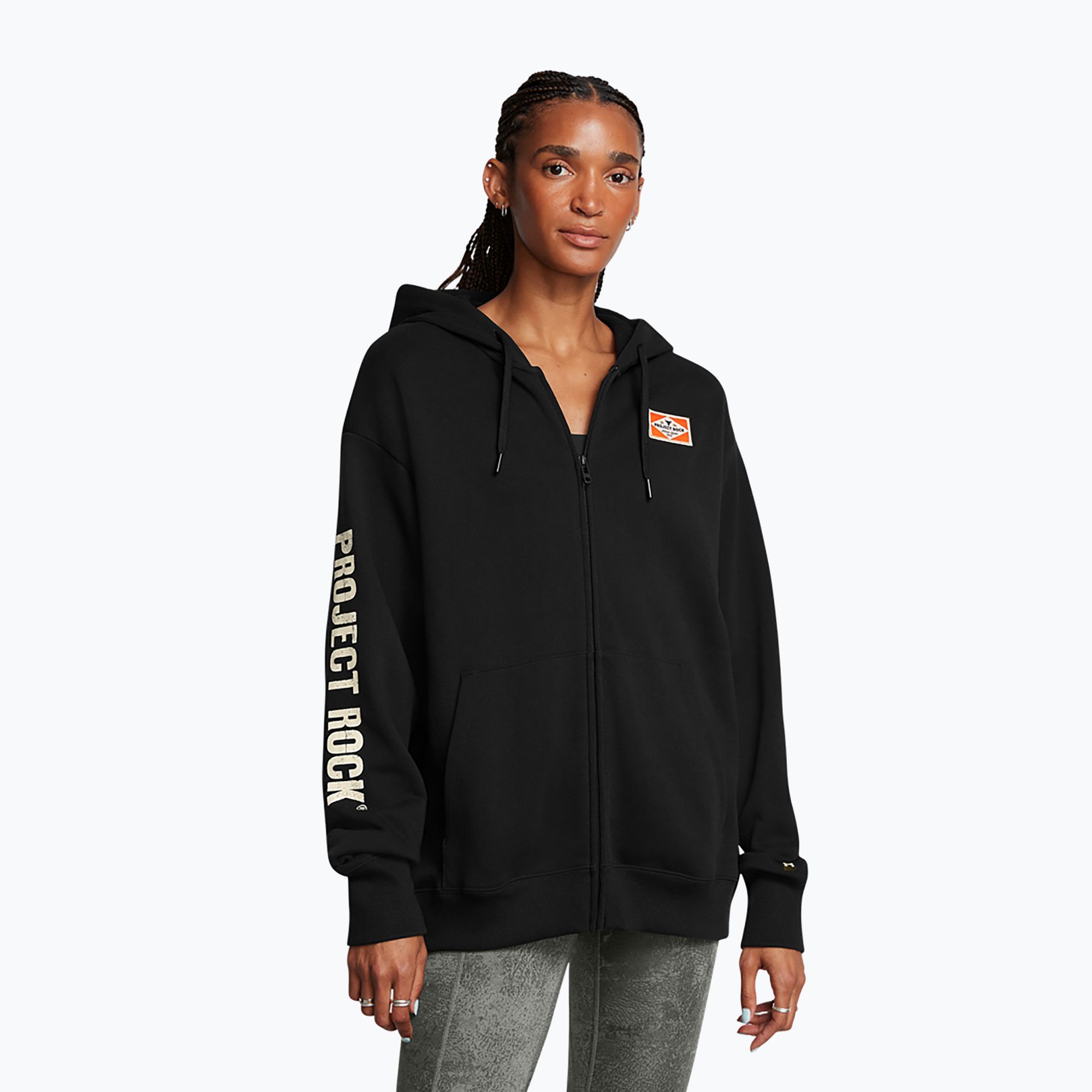 Bluza damska Under Armour Project Rock HWT black/silt/team orange Full Zip Hard at Work black/silt/team orange 