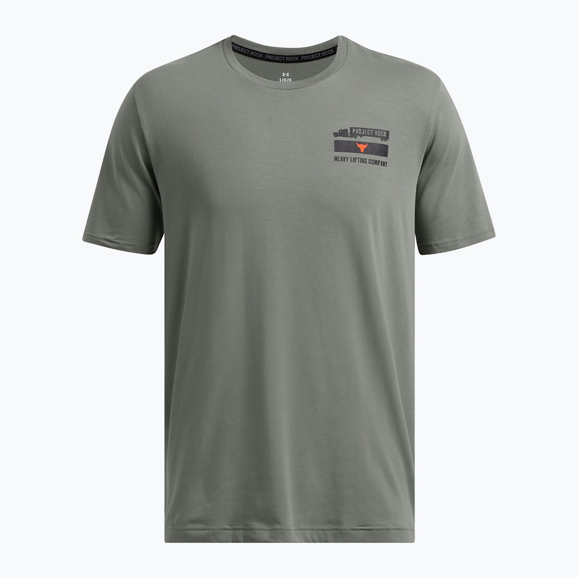 Koszulka treningowa męska Under Armour Project Rock 60/40S clay green/team orange/black 