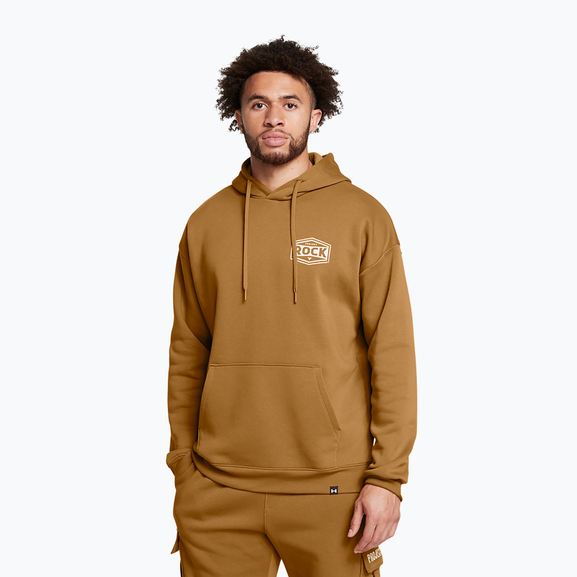 Bluza męska Under Armour Project Rock Icon Fleece Hoodie yellow ochre/silt 
