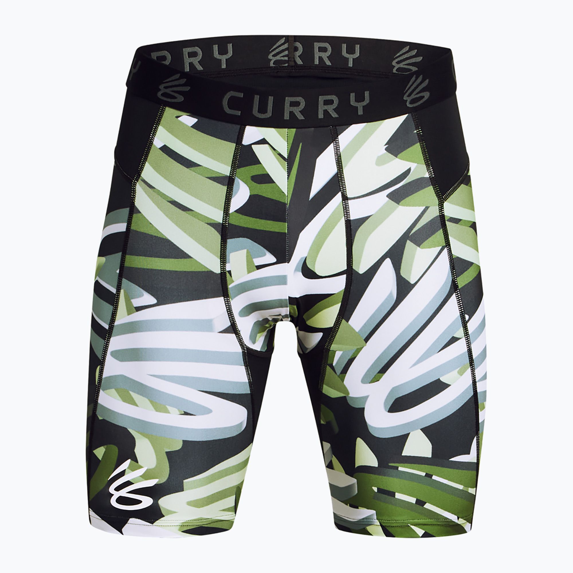 Spodenki męskie Under Armour Curry HeatGear Printed retro green/surplus green/white 