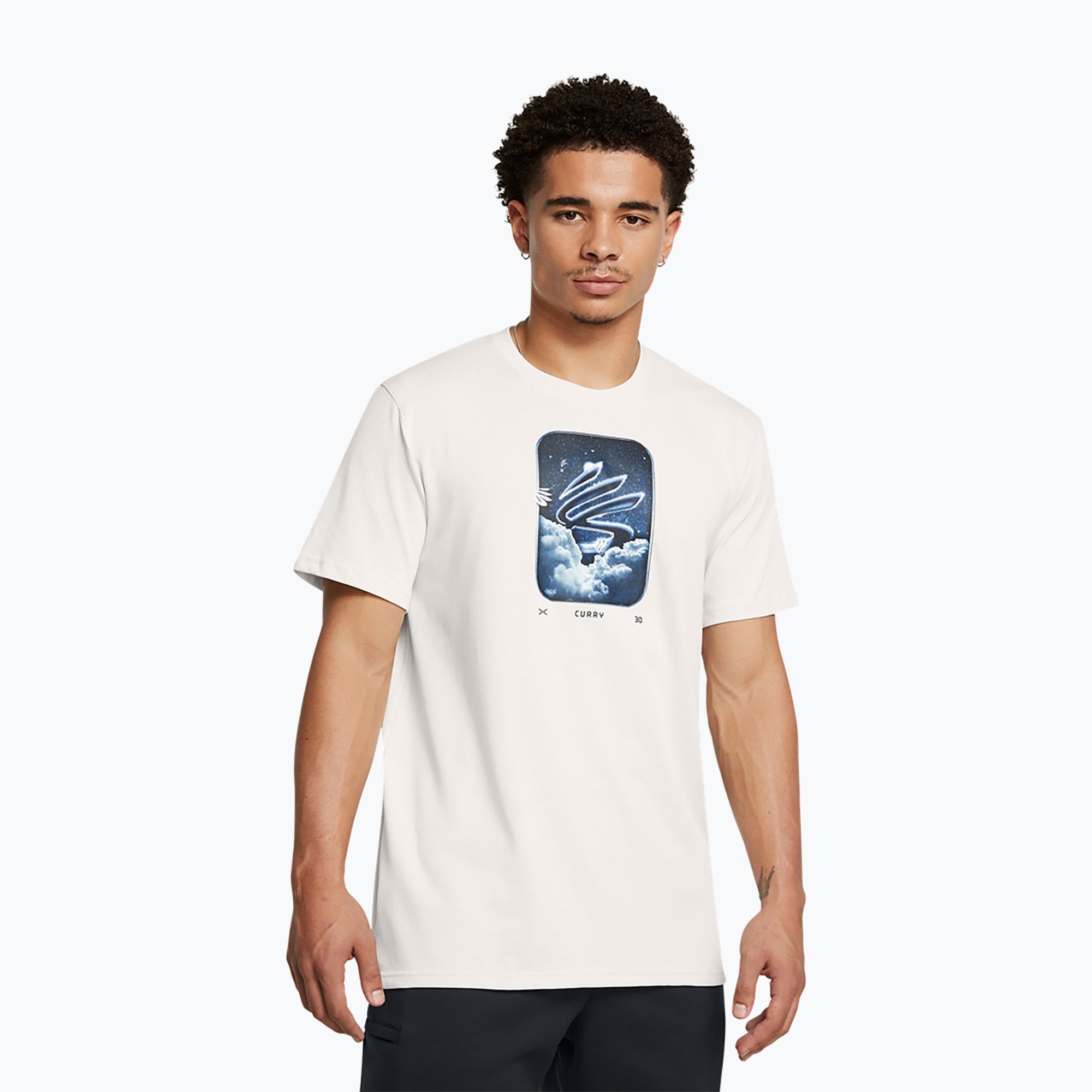 Koszulka męska Under Armour Curry Hvyweight Trend white clay/black 