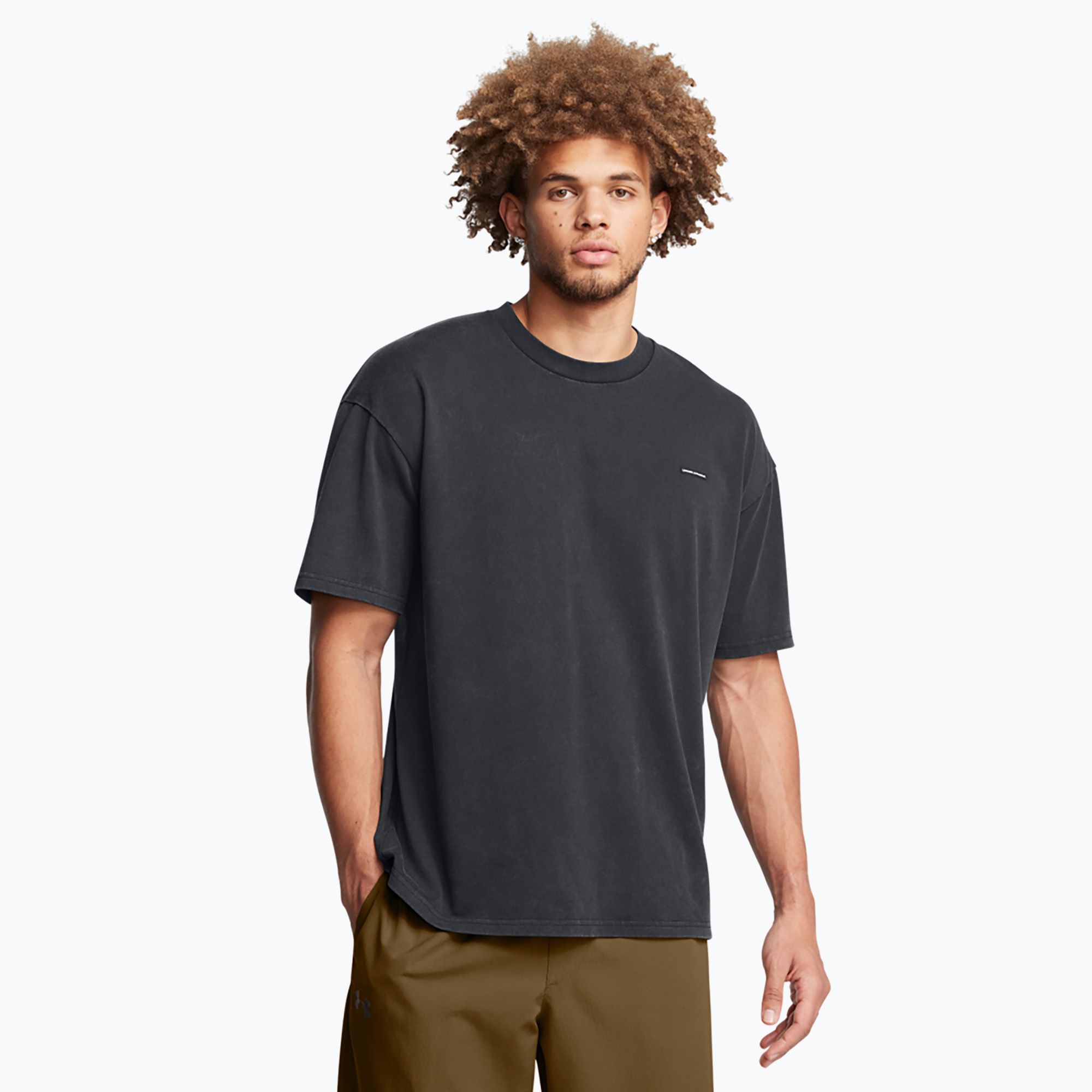 Koszulka męska Under Armour HW OS Logo Wash black/white 