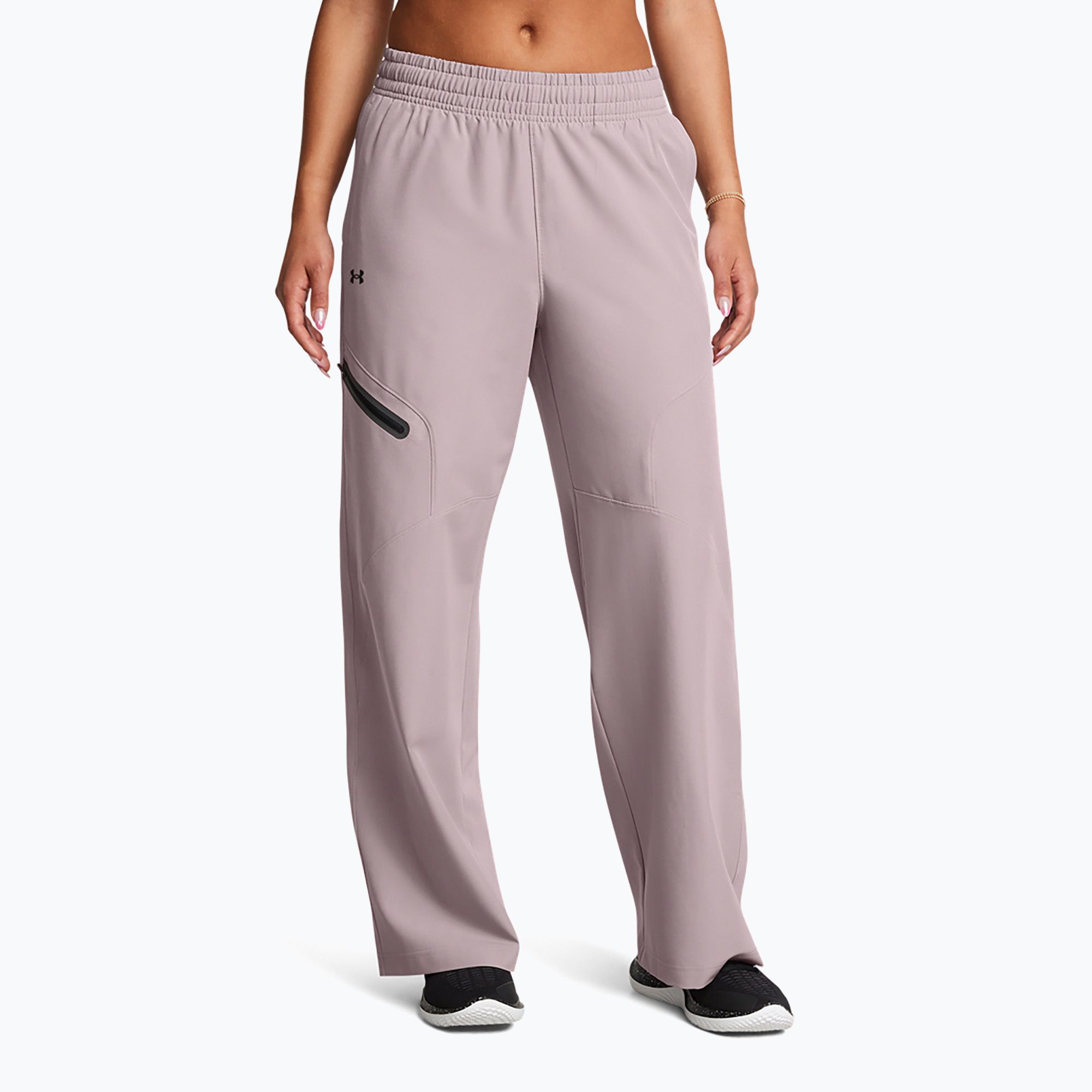 Spodnie damskie Under Armour Unstoppable Woven Wide Leg tetra gray/black 