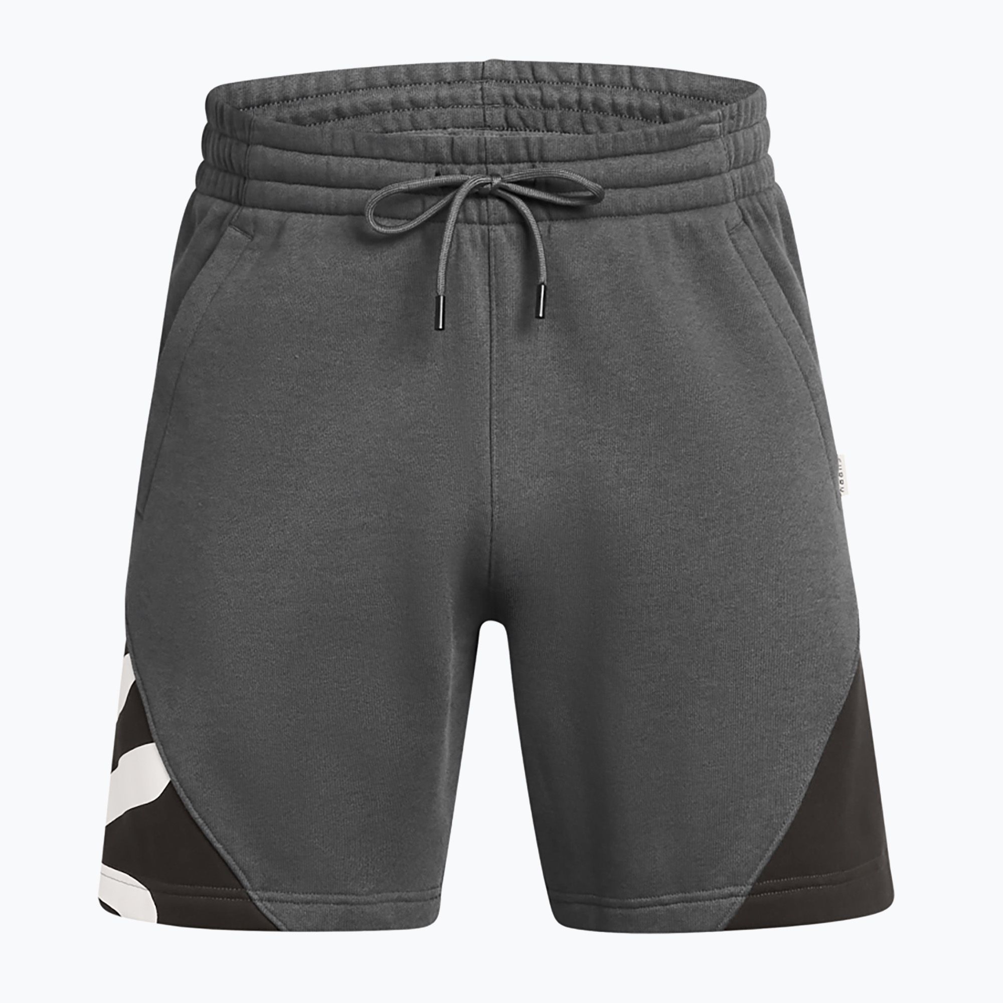Spodenki męskie Under Armour Curry Splash Fleece Short castlerock full heather/black/white clay 