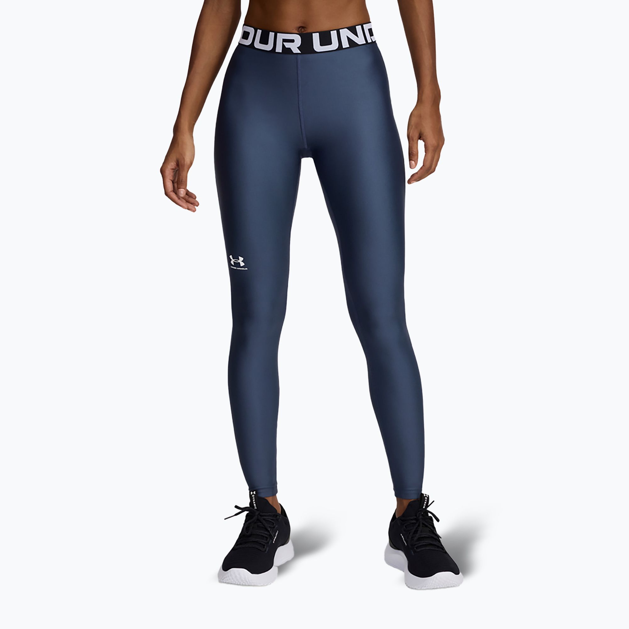 Legginsy treningowe damskie Under Armour HeatGear downpour gray/white 