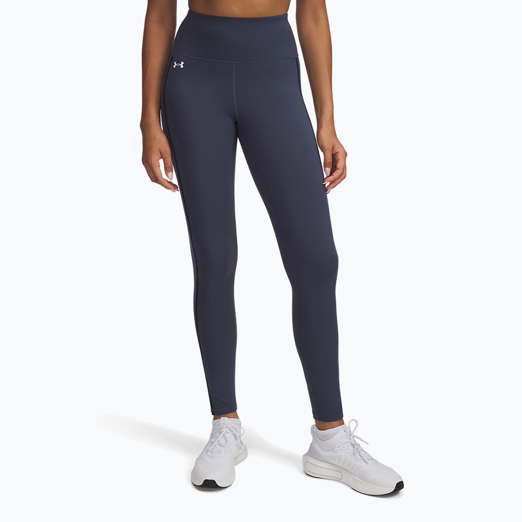 Legginsy damskie Under Armour Motion Piped downpour gray/midnight navy/white 