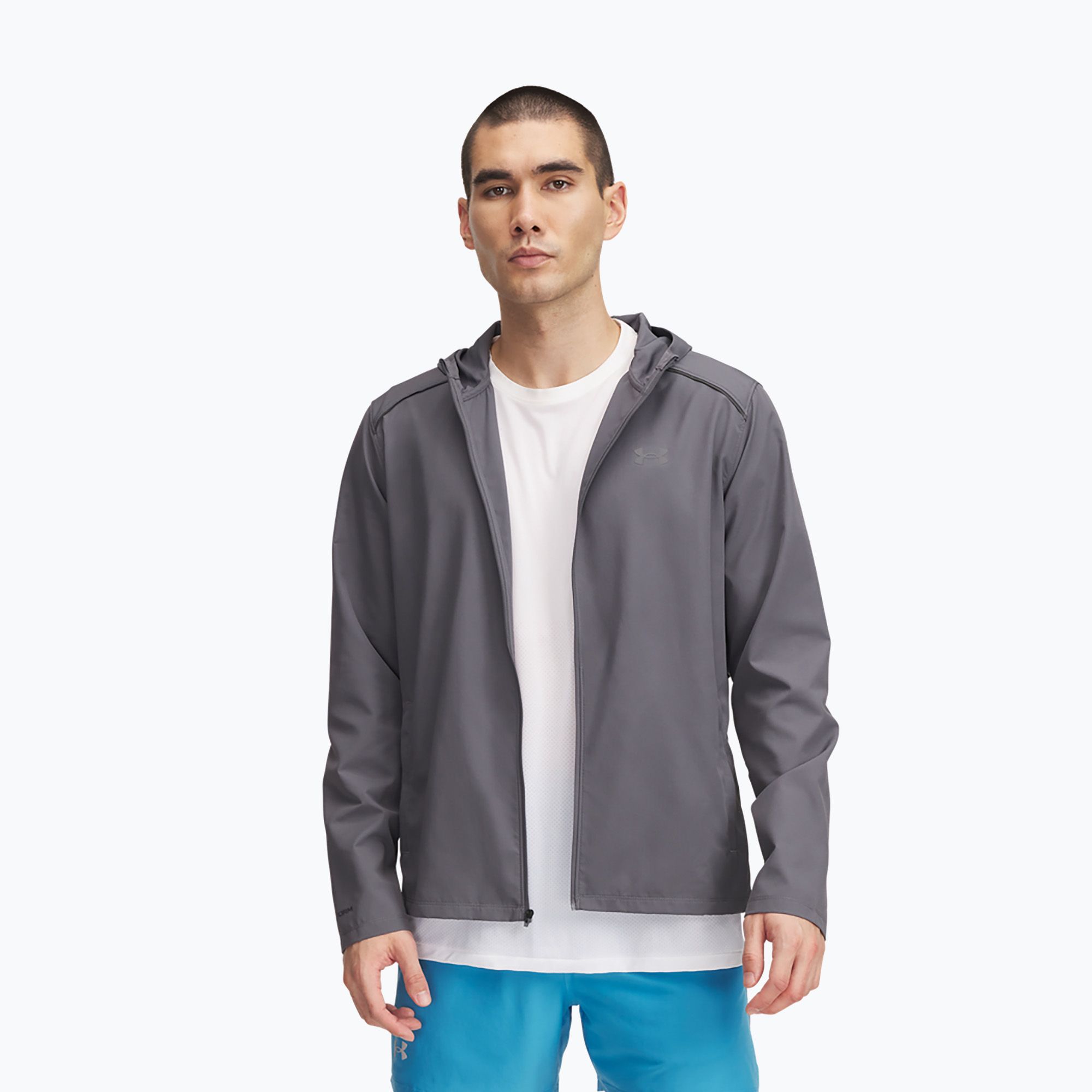 Kurtka do biegania męska Under Armour Storm Run Hooded castlerock/jet gray/reflective 