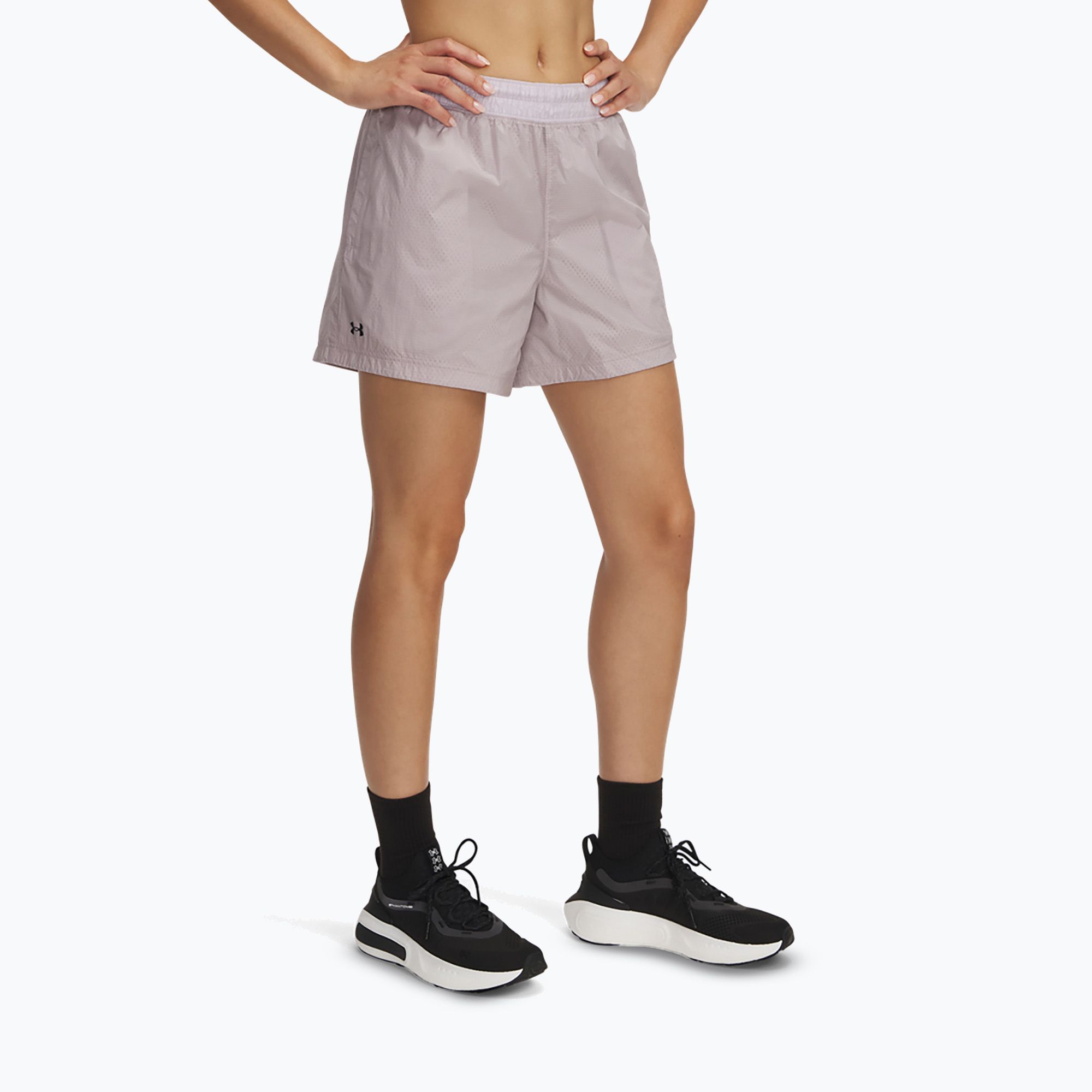 Spodenki damskie Under Armour Rival Woven gray dawn/black 
