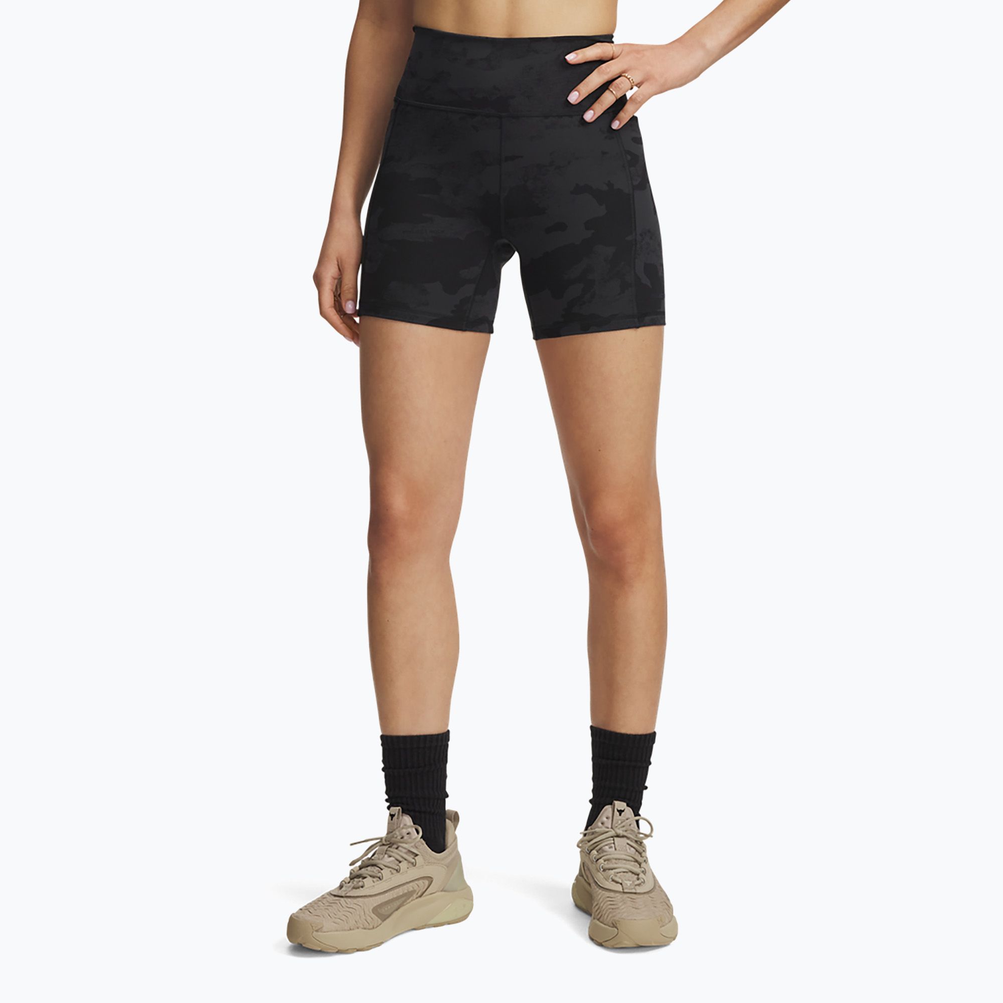 Spodenki treningowe damskie Under Armour Project Rock Middy black/black 