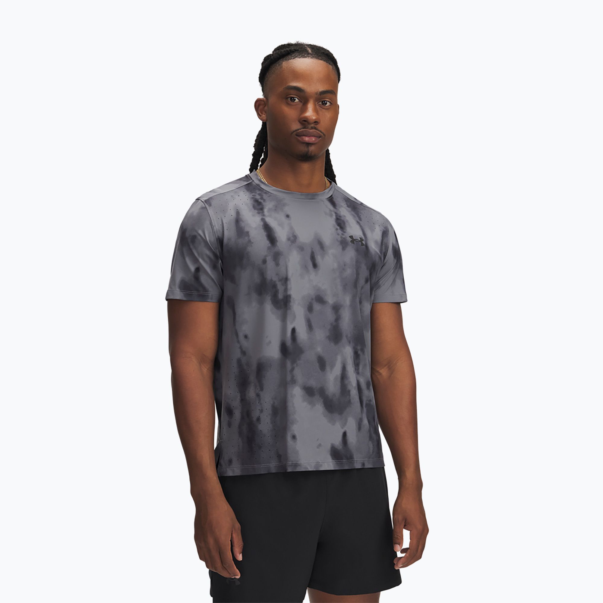 Koszulka do biegania męska Under Armour Launch Elite Print titan gray/reflective 
