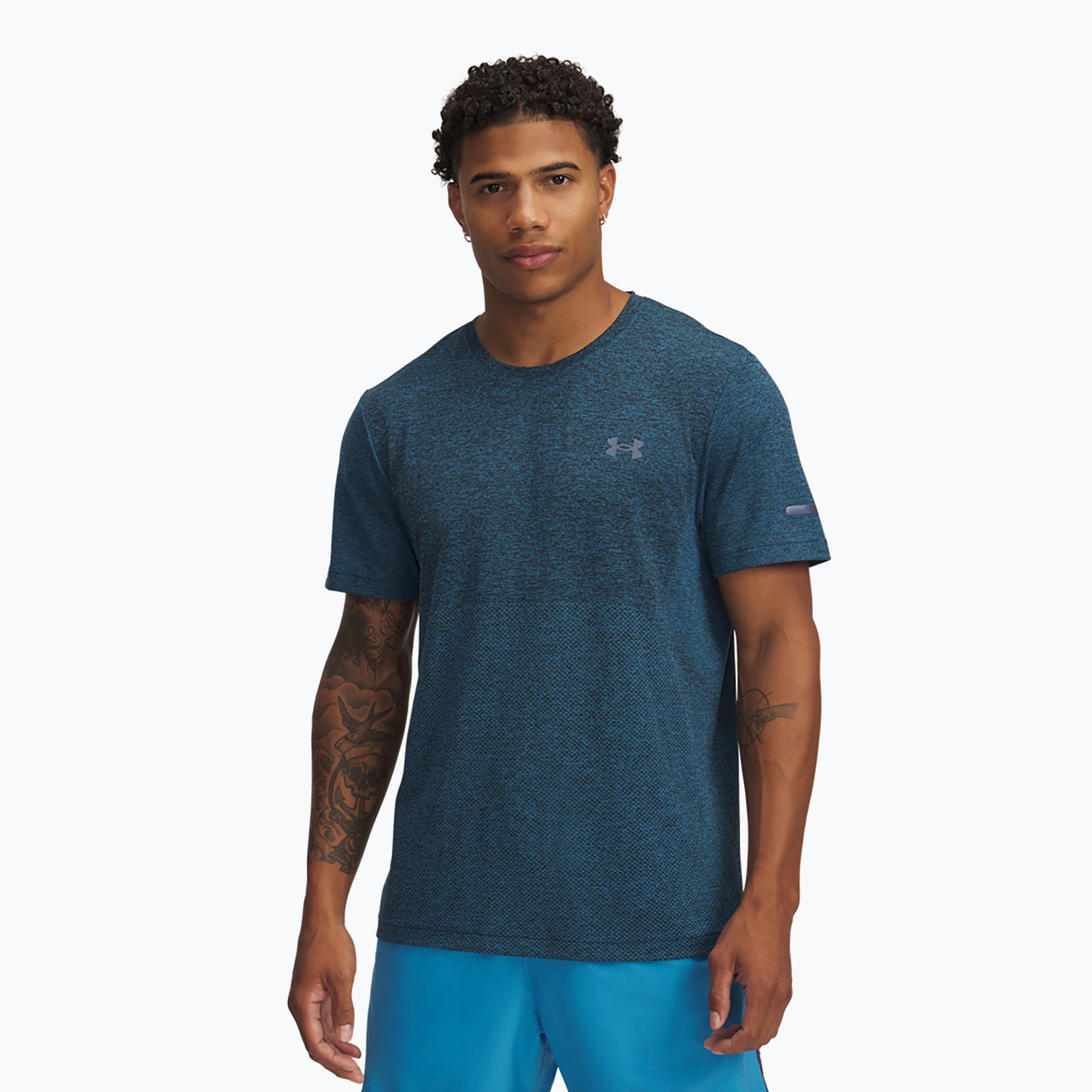 Koszulka do biegania męska Under Armour Seamless Stride ether blue/reflective 