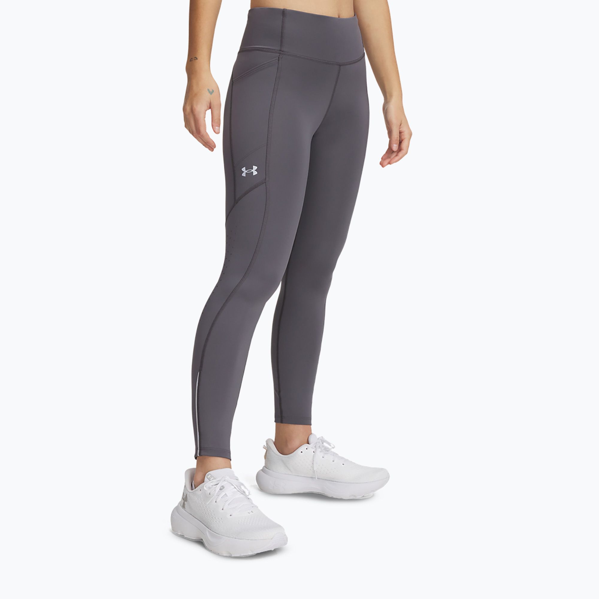 Legginsy do biegania damskie Under Armour Launch Ankle castlerock/reflective 