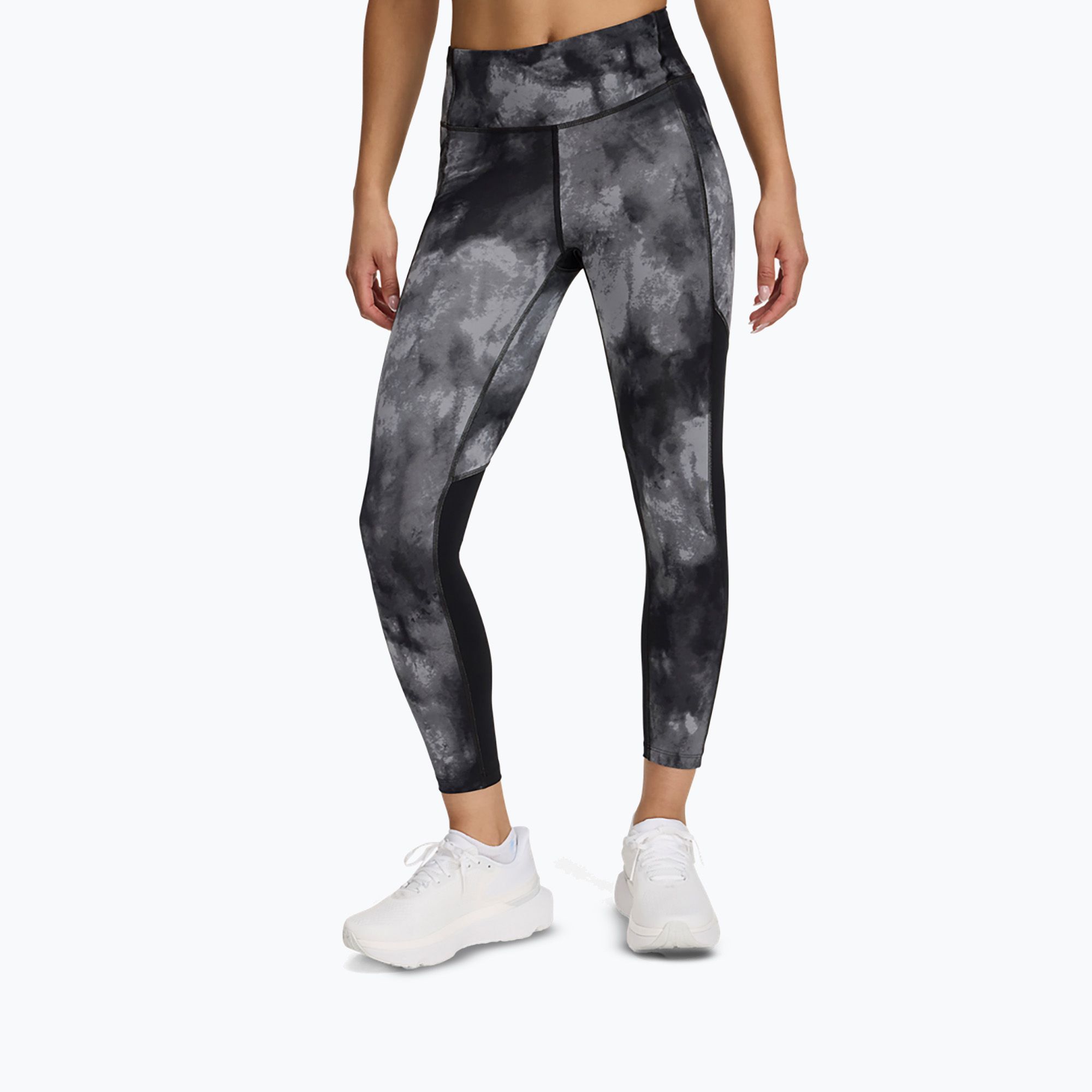 Legginsy do biegania damskie Under Armour Launch Printed Ankle black/reflective 