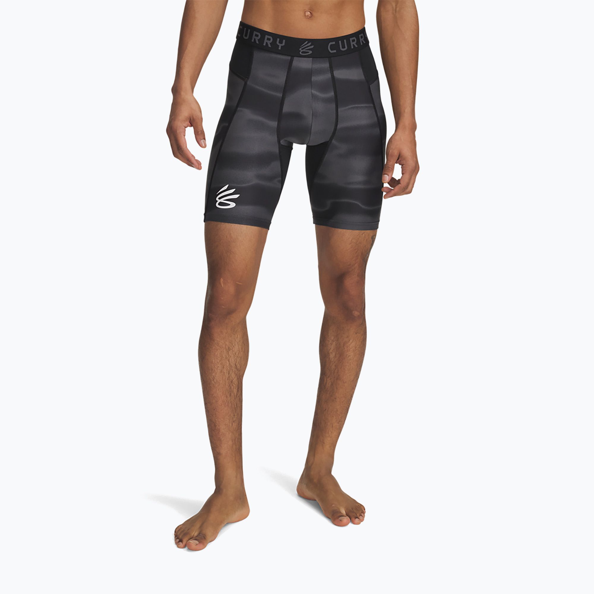 Spodenki męskie Under Armour Curry HeatGear Printed black/castlerock /white 